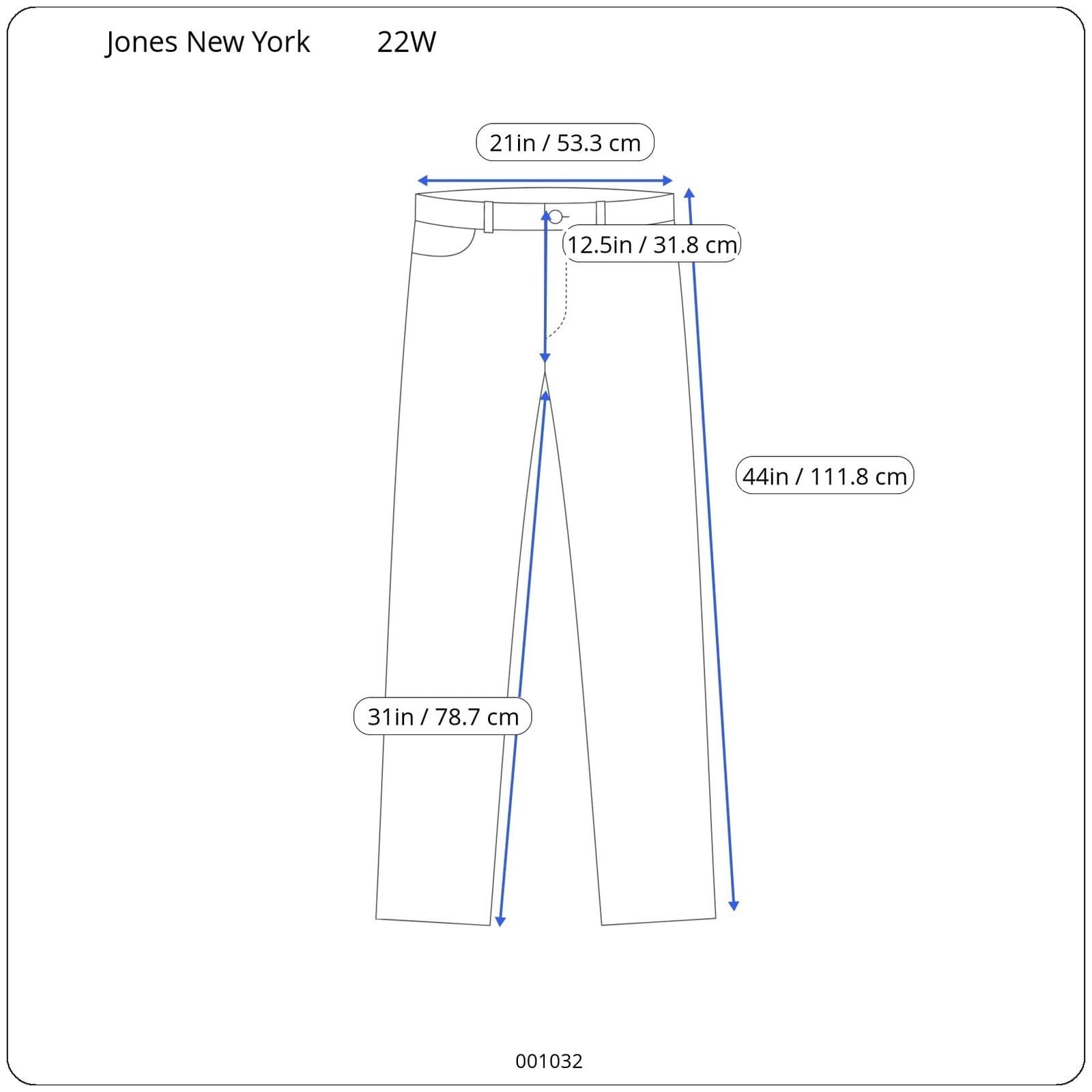 Jones New York Lexington Straight Leg Jeans Womens Size 22W Blue Denim - Thumbnail 8