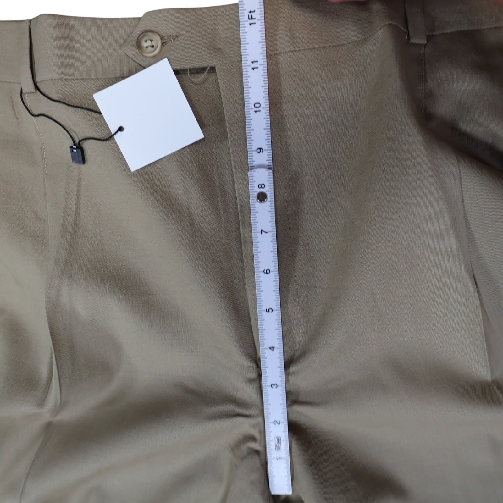 Lauren Ralph Lauren Dress Pants Mens 44x32 Tan Excellent Super 100s Wool Pleated - Thumbnail 6