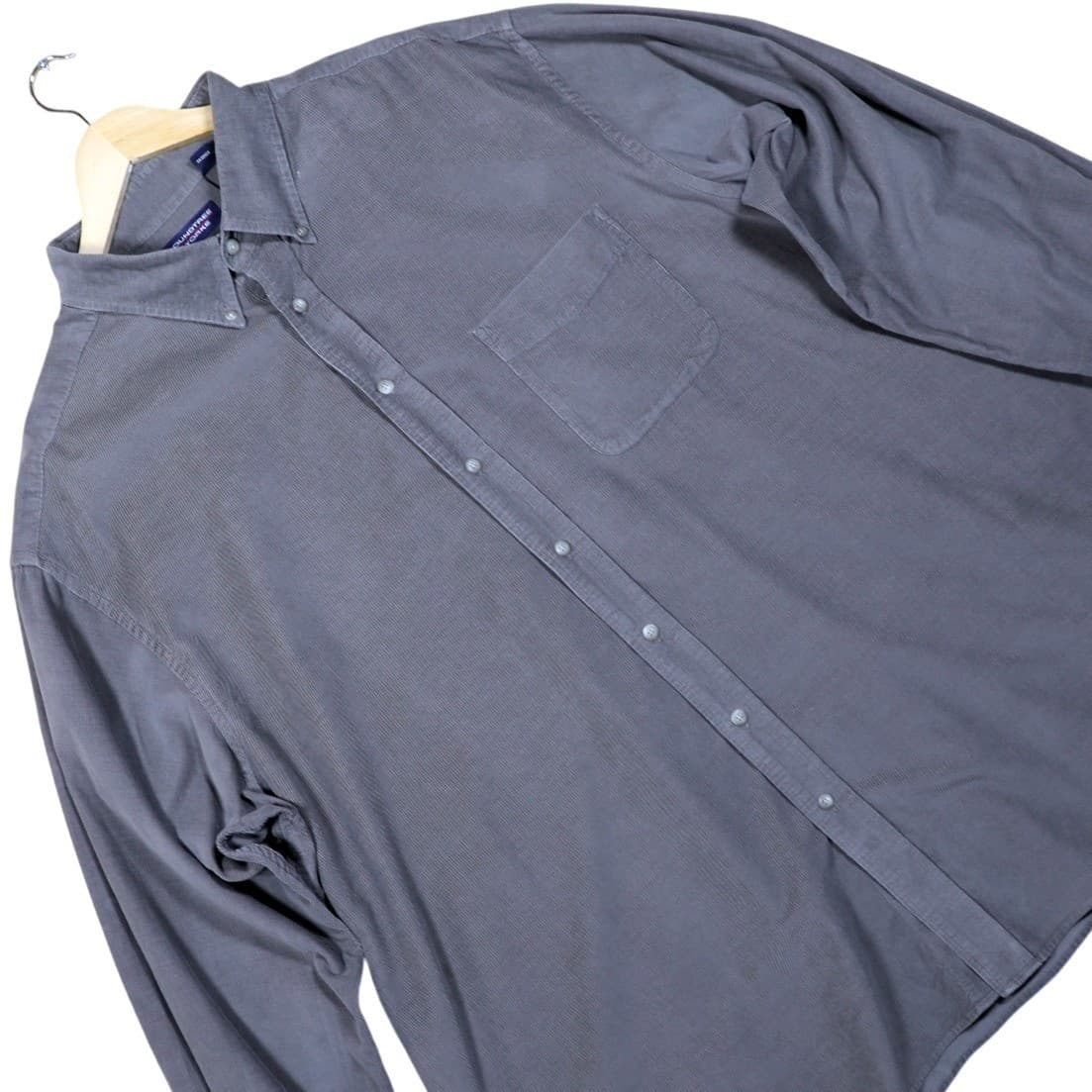 Roundtree & Yorke Mens Gray Corduroy Button Down Shirt 3XL Long Sleeve Casual - Thumbnail 3