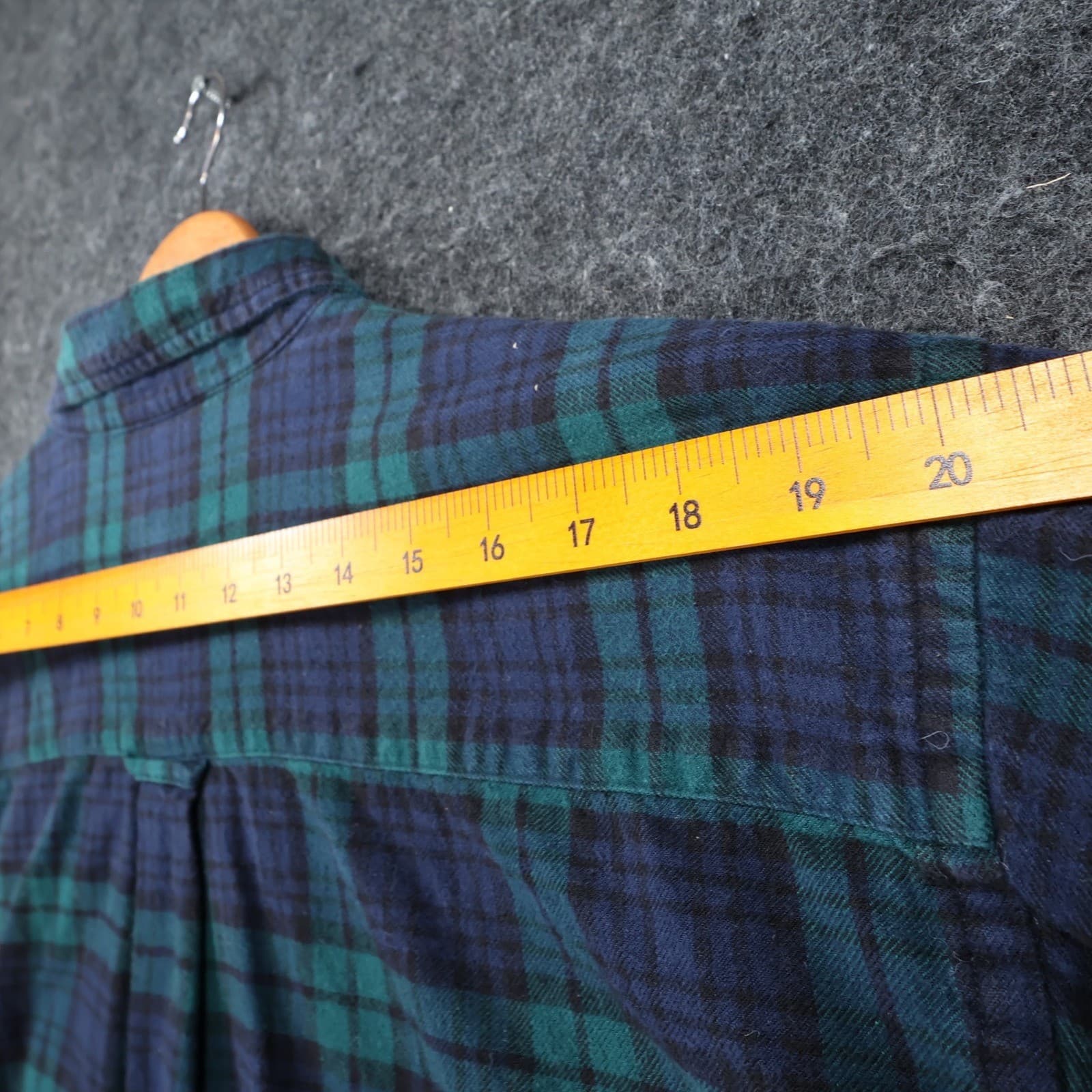 Woodland Trail Flannel Shirt Mens Large Green Blue Cotton Plaid Button Down - Thumbnail 6
