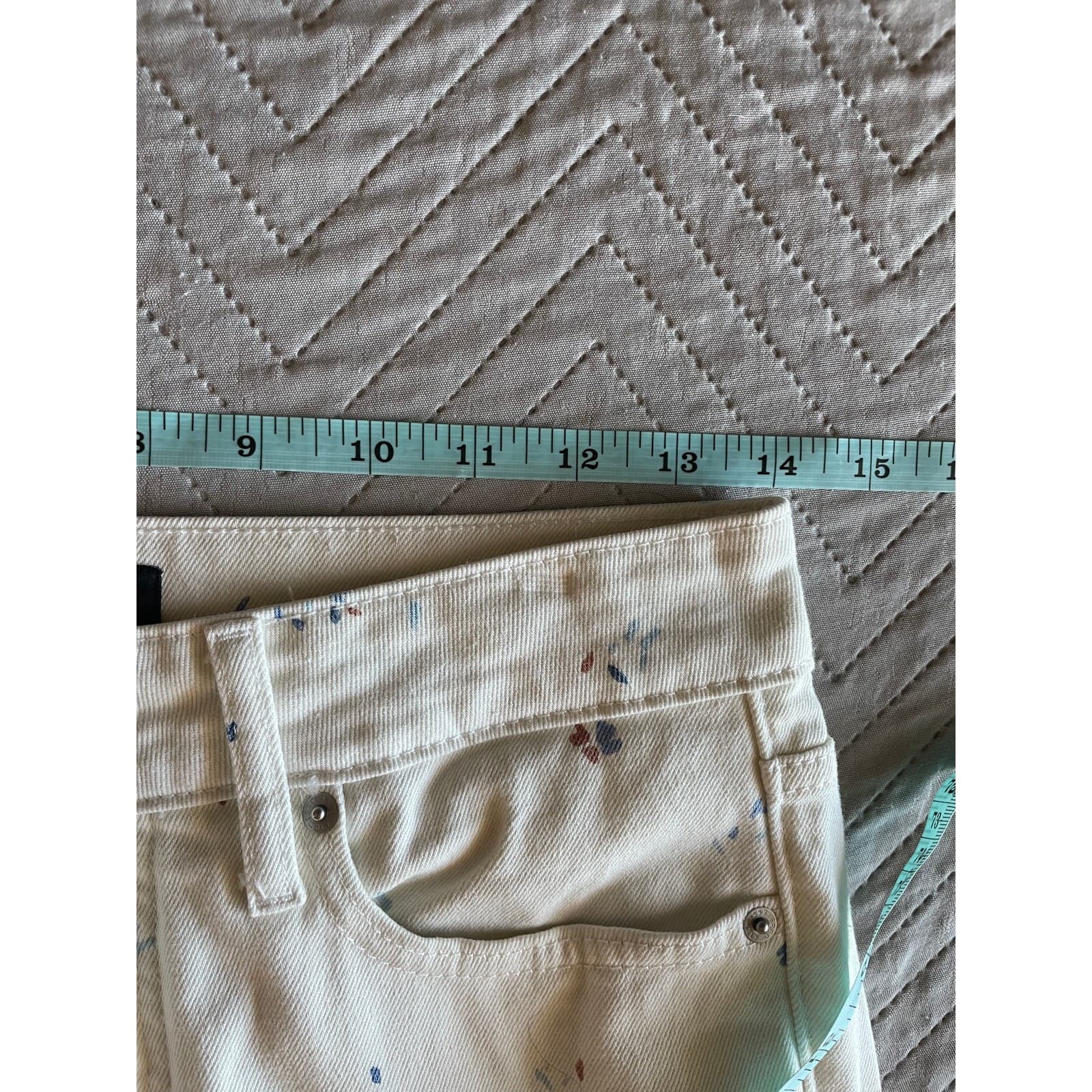 Free Assembly Womens Blue Floral White Jeans Size 4 - Thumbnail 7