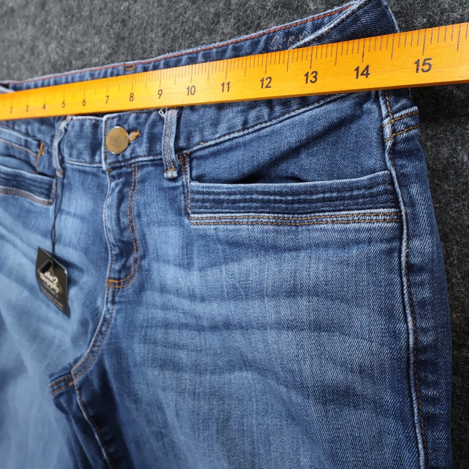 Eddie Bauer Jeans Womens 2 Blue Cotton Blend Straight Leg Raw Hem Casual Stretch - Thumbnail 6