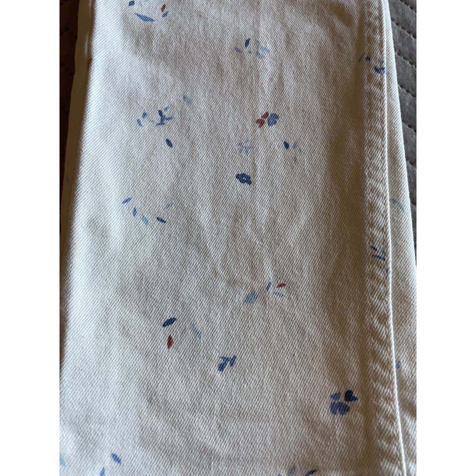 Free Assembly Womens Blue Floral White Jeans Size 4 - Thumbnail 2