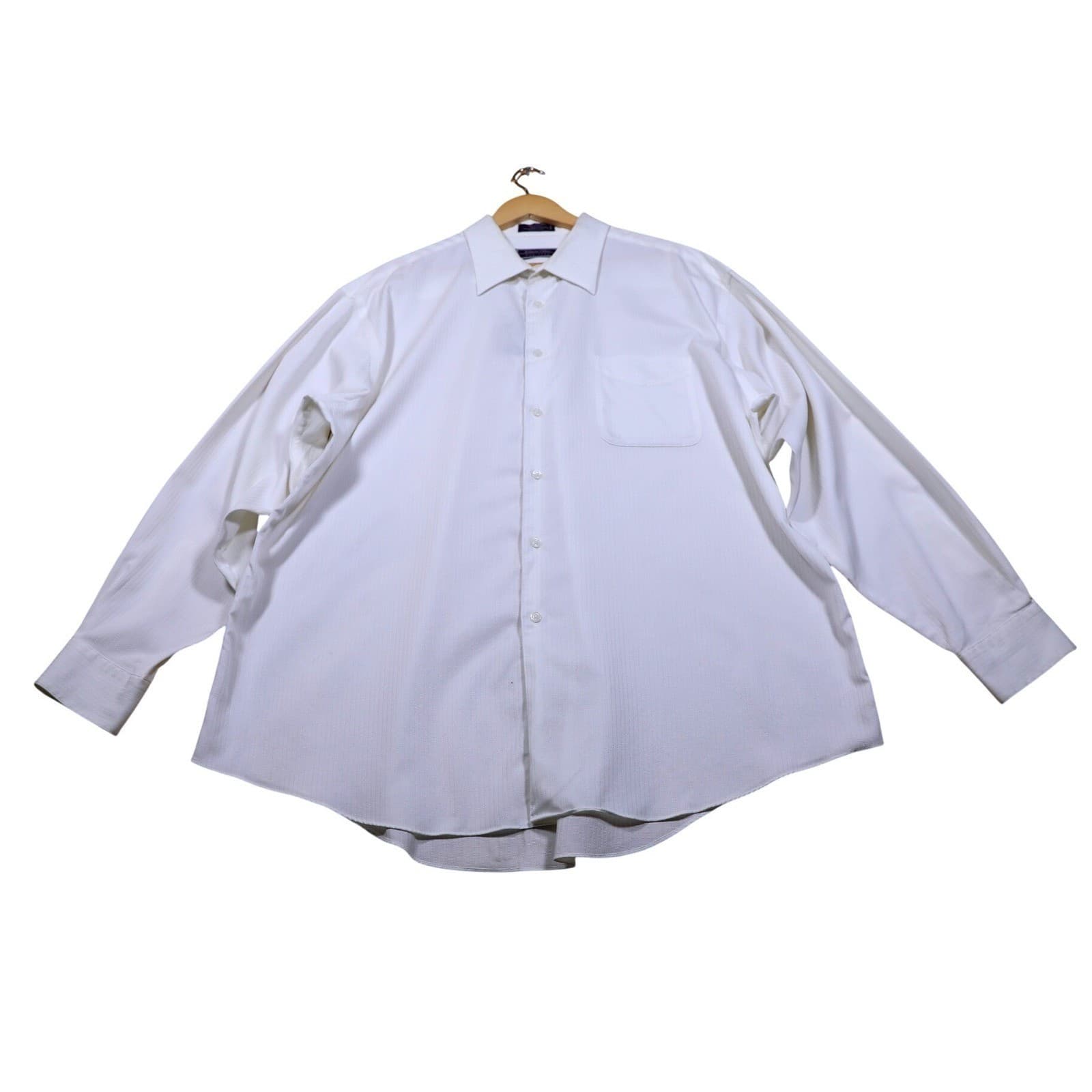 Roberto Villini Mens XXL 18 34-35 Non Iron 100% Cotton Dress Shirt - Thumbnail 5