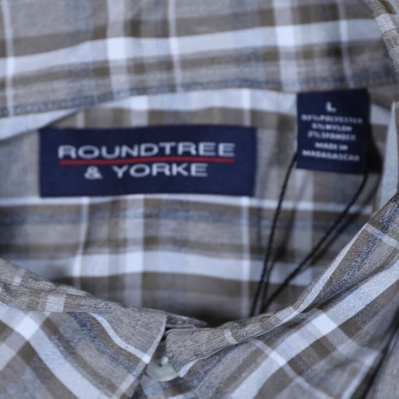 Roundtree Yorke Mens Long Sleeve Button Down Plaid Shirt Size Large - Thumbnail 7
