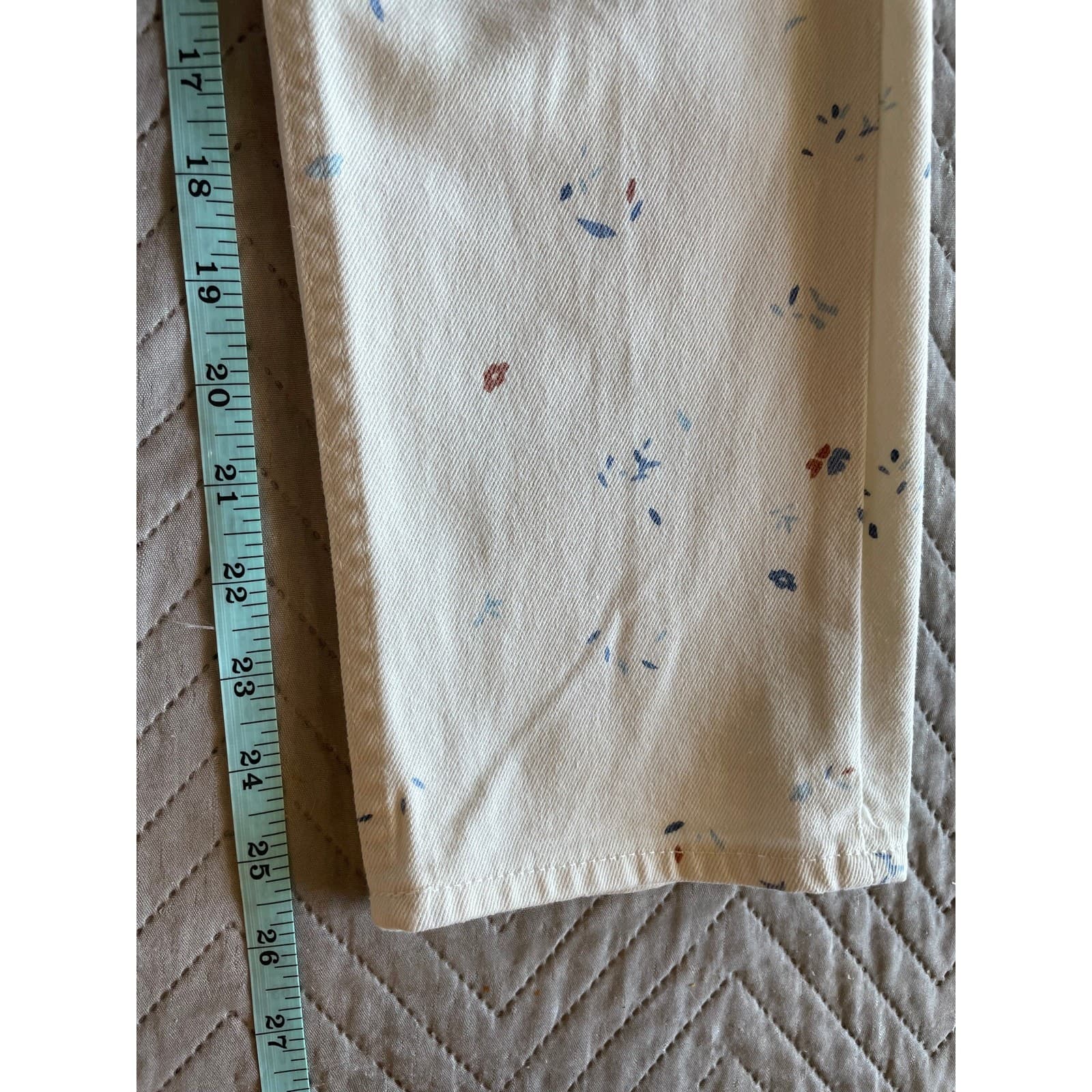 Free Assembly Womens Blue Floral White Jeans Size 4 - Thumbnail 9