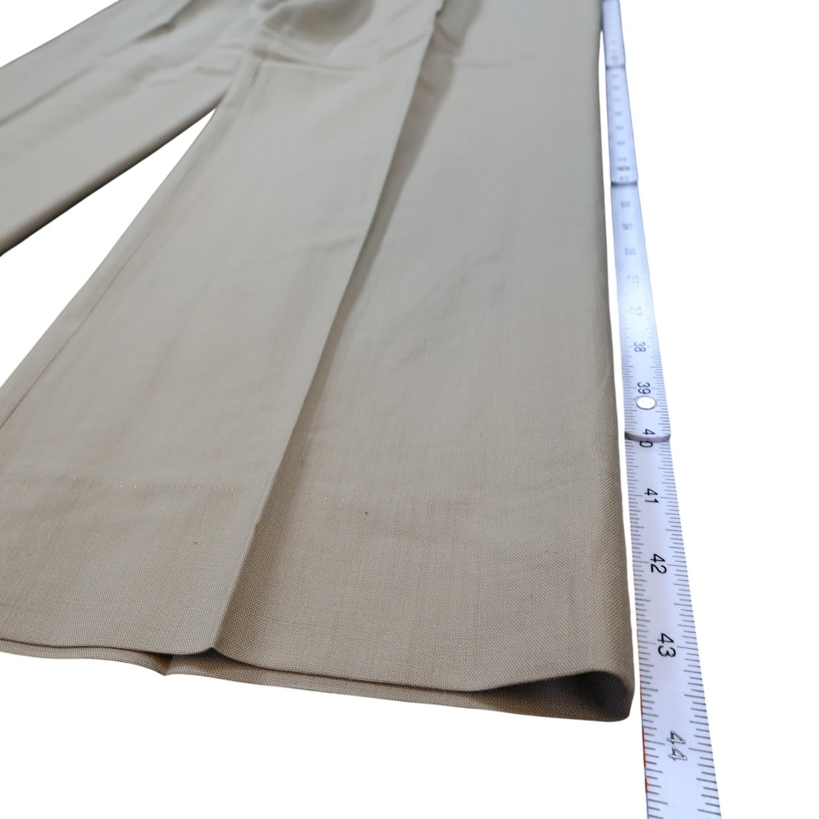 Lauren Ralph Lauren Dress Pants Mens 44x32 Tan Excellent Super 100s Wool Pleated - Thumbnail 3