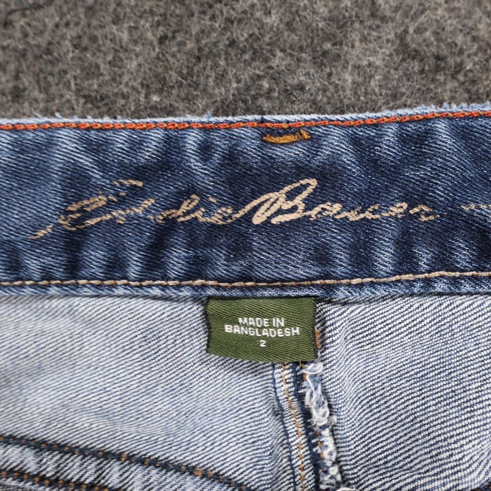 Eddie Bauer Jeans Womens 2 Blue Cotton Blend Straight Leg Raw Hem Casual Stretch - Thumbnail 7