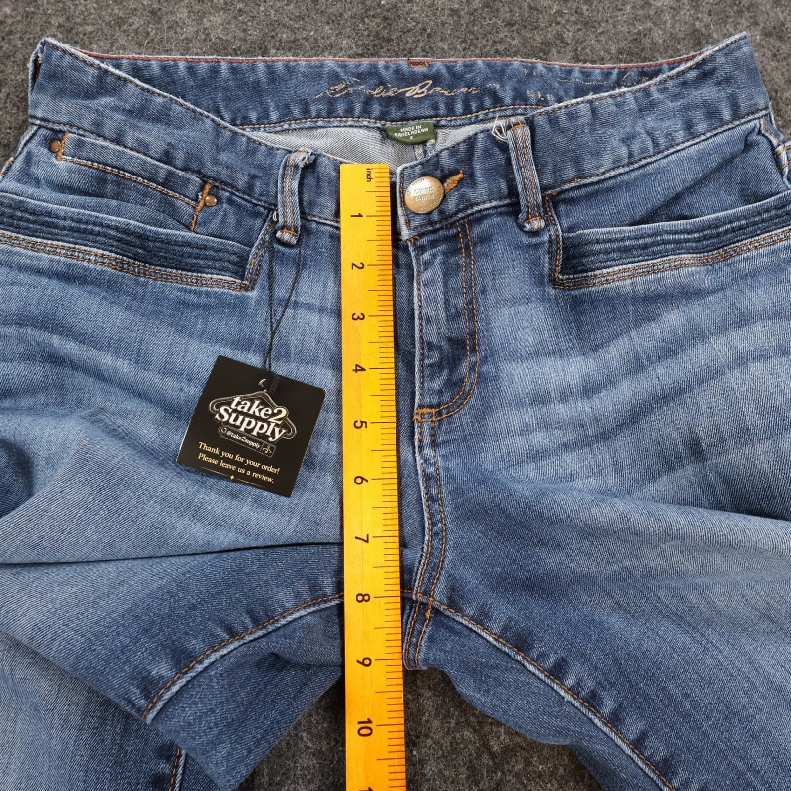 Eddie Bauer Jeans Womens 2 Blue Cotton Blend Straight Leg Raw Hem Casual Stretch - Thumbnail 5