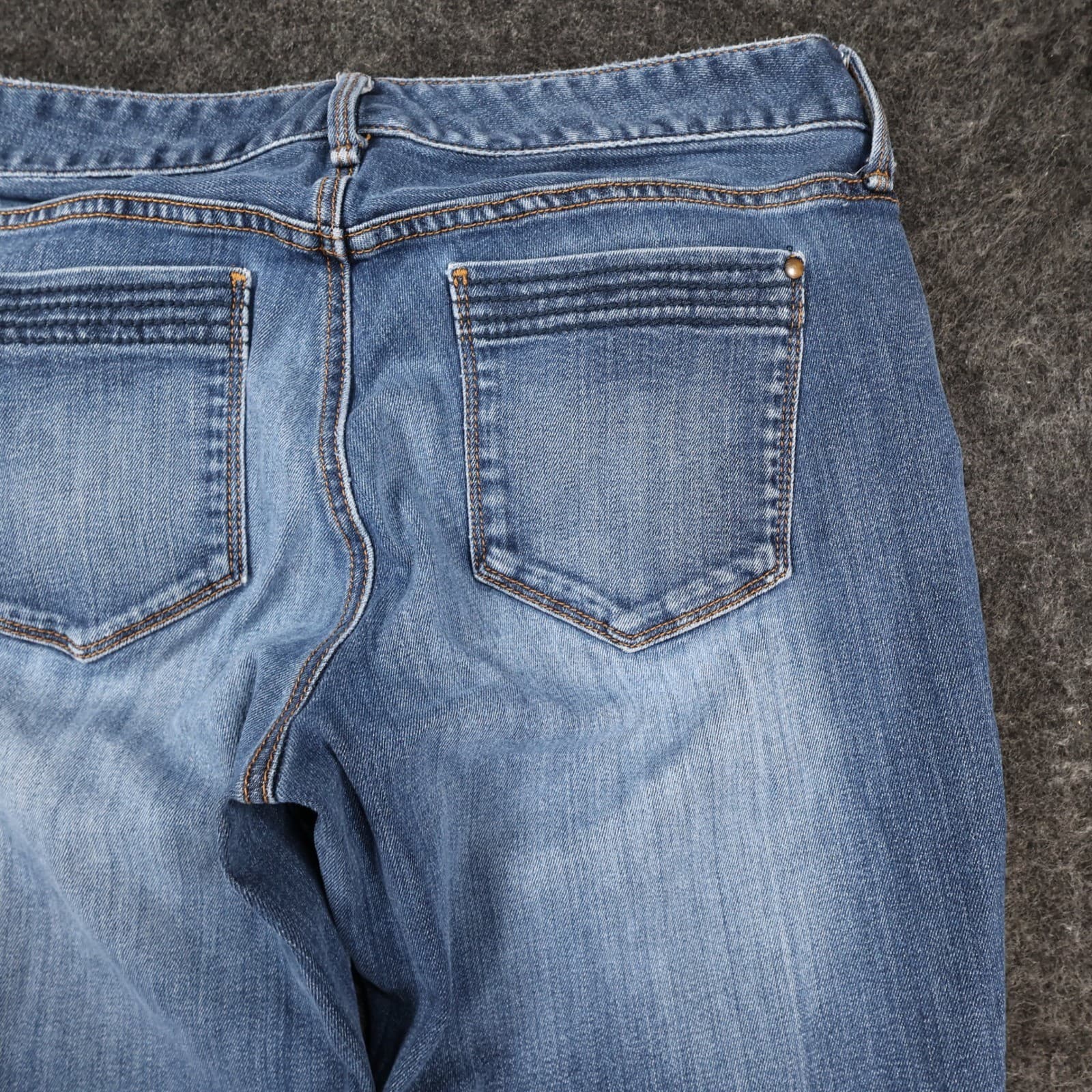 Eddie Bauer Jeans Womens 2 Blue Cotton Blend Straight Leg Raw Hem Casual Stretch - Thumbnail 12