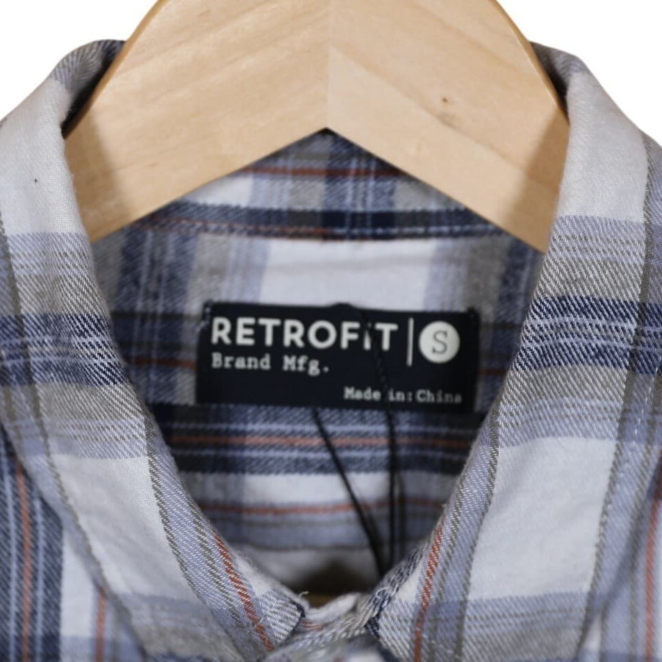 RETROFIT BRAND MFG Mens Plaid Long Sleeve Button Up Shirt Size S - Thumbnail 7