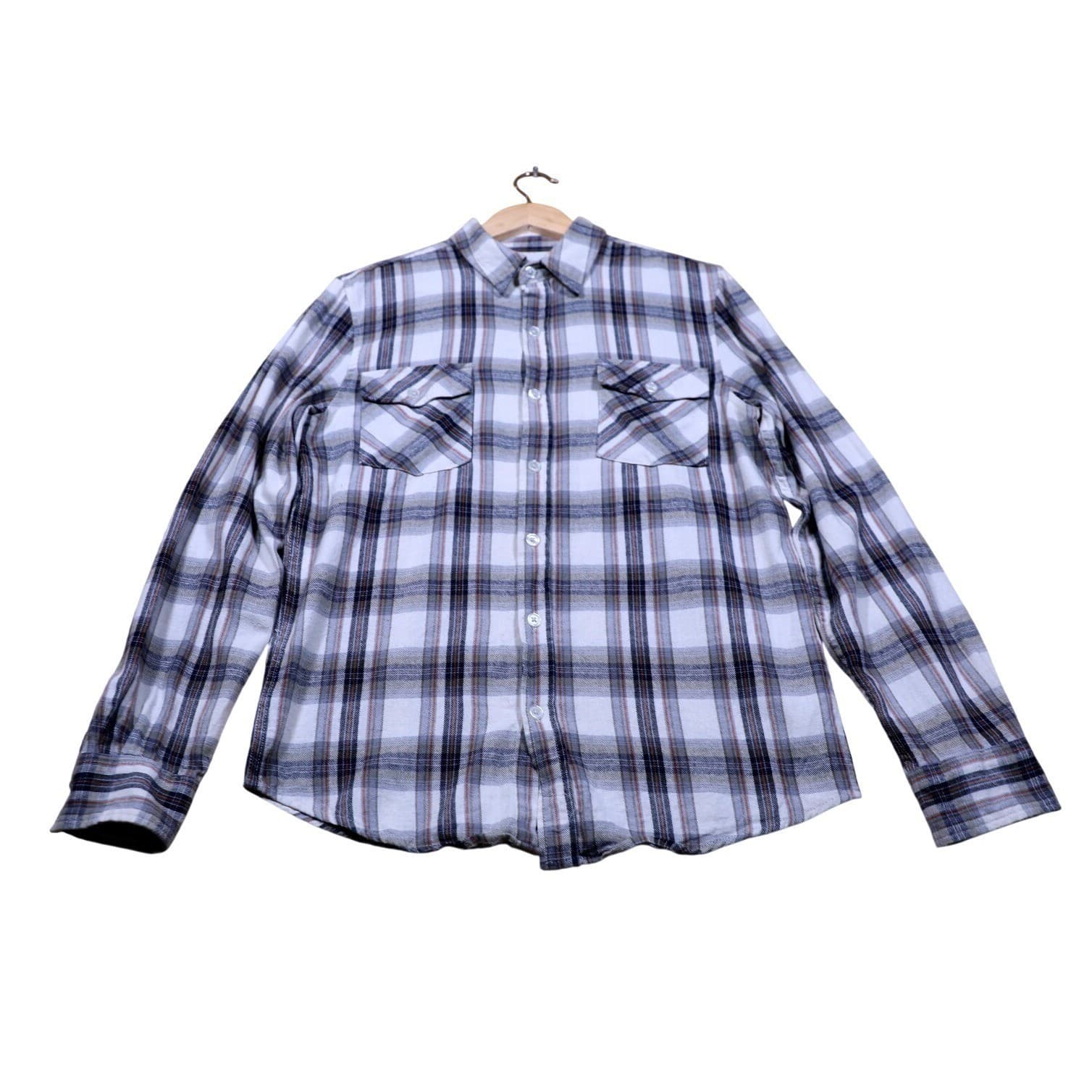 RETROFIT BRAND MFG Mens Plaid Long Sleeve Button Up Shirt Size S - Thumbnail 5