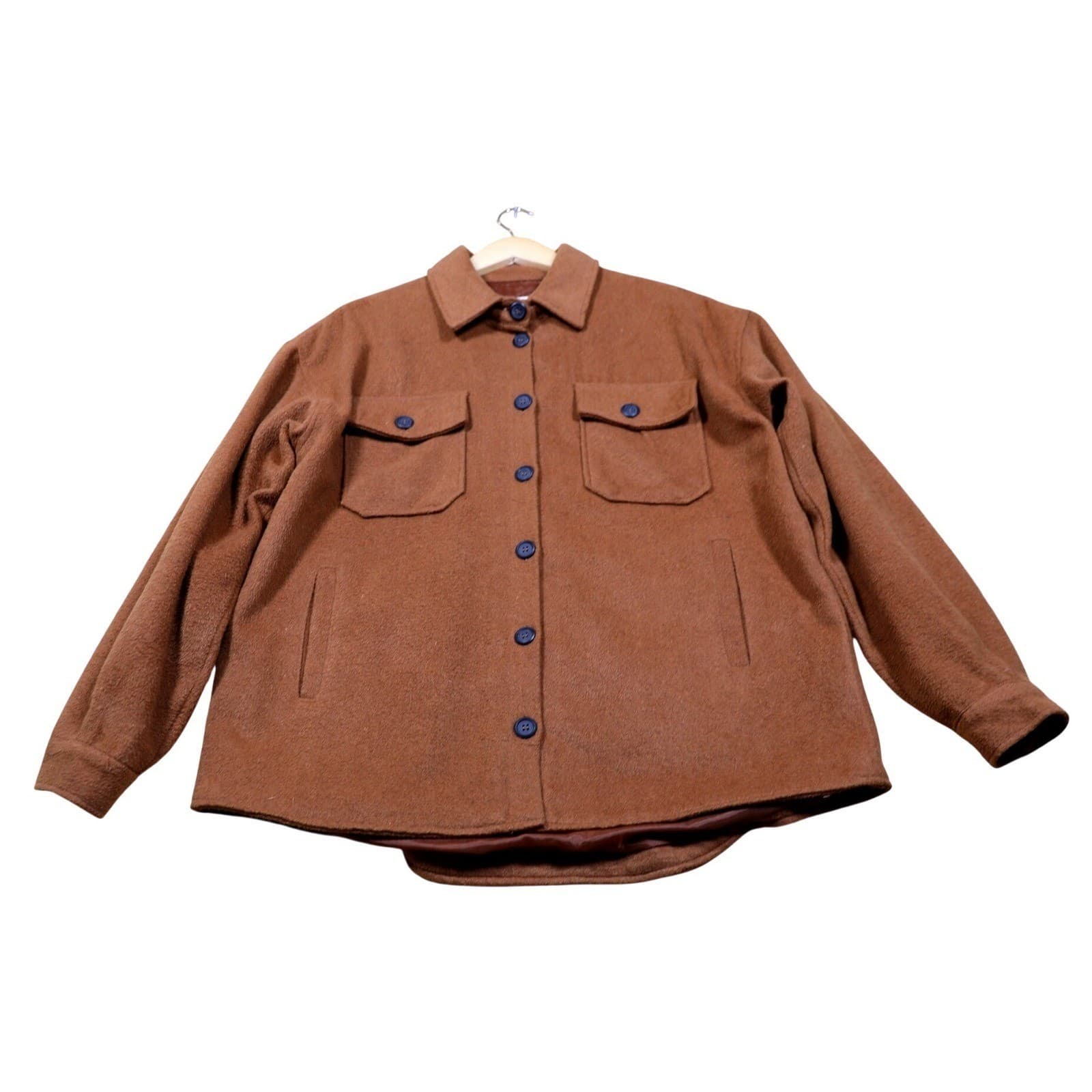 Thread Supply Men's Wool Blend Shacket Oversized Button Up Shirt Jacket Size M - Thumbnail 5