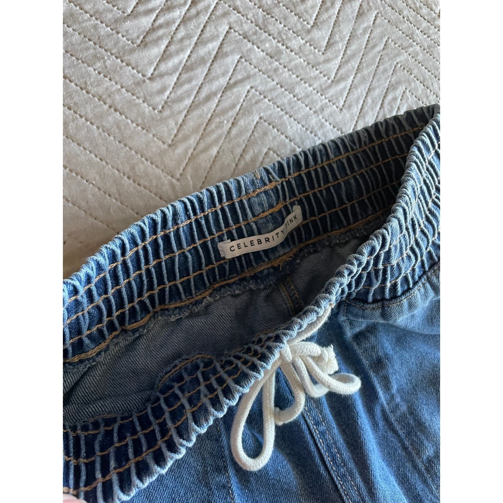 Celebrity Pink Jogger Jeans Women Small Blue Excellent Distressed Elastic Waist - Thumbnail 6