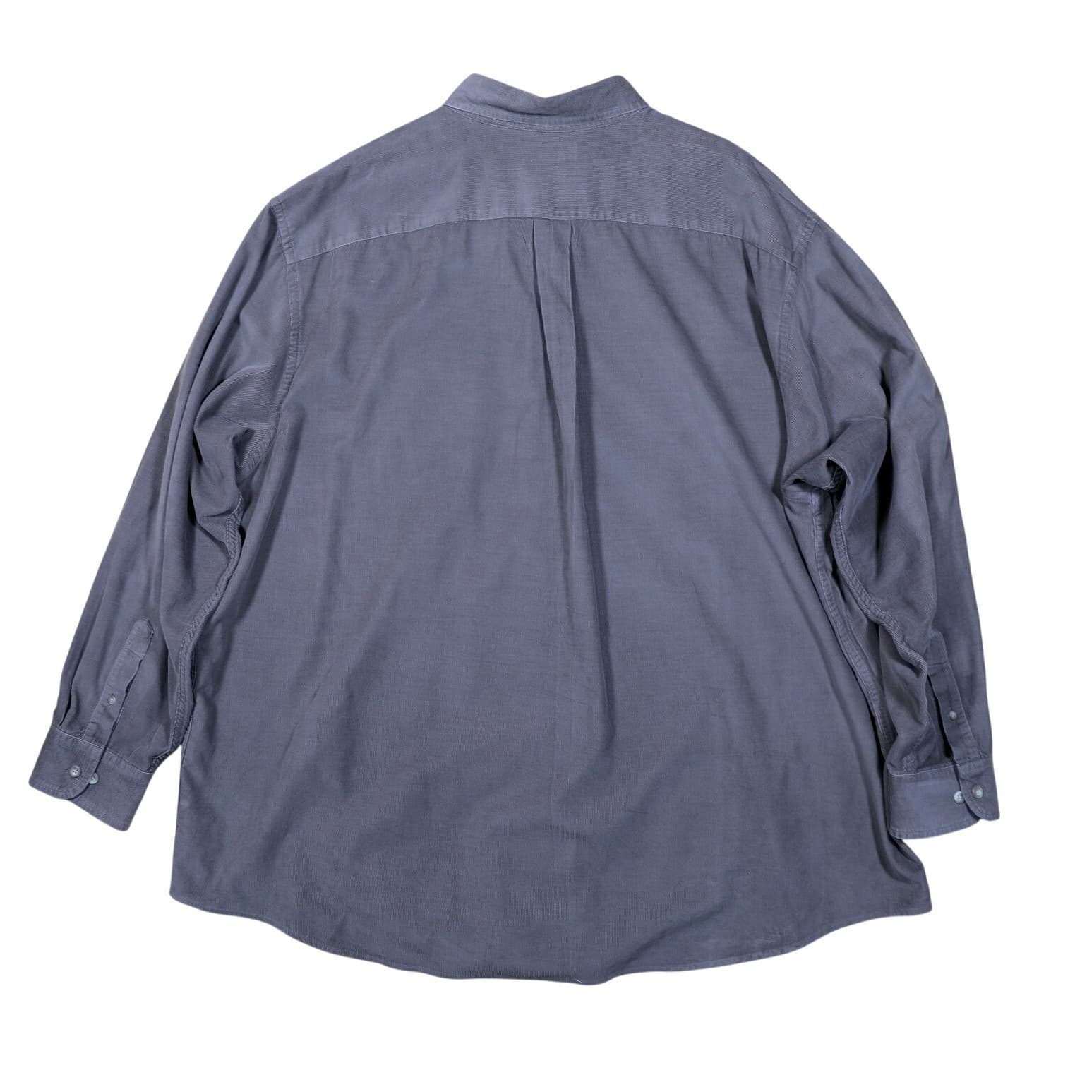 Roundtree & Yorke Mens Gray Corduroy Button Down Shirt 3XL Long Sleeve Casual - Thumbnail 2