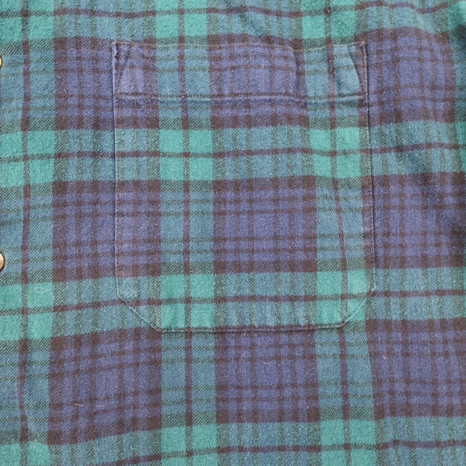 Woodland Trail Flannel Shirt Mens Large Green Blue Cotton Plaid Button Down - Thumbnail 11