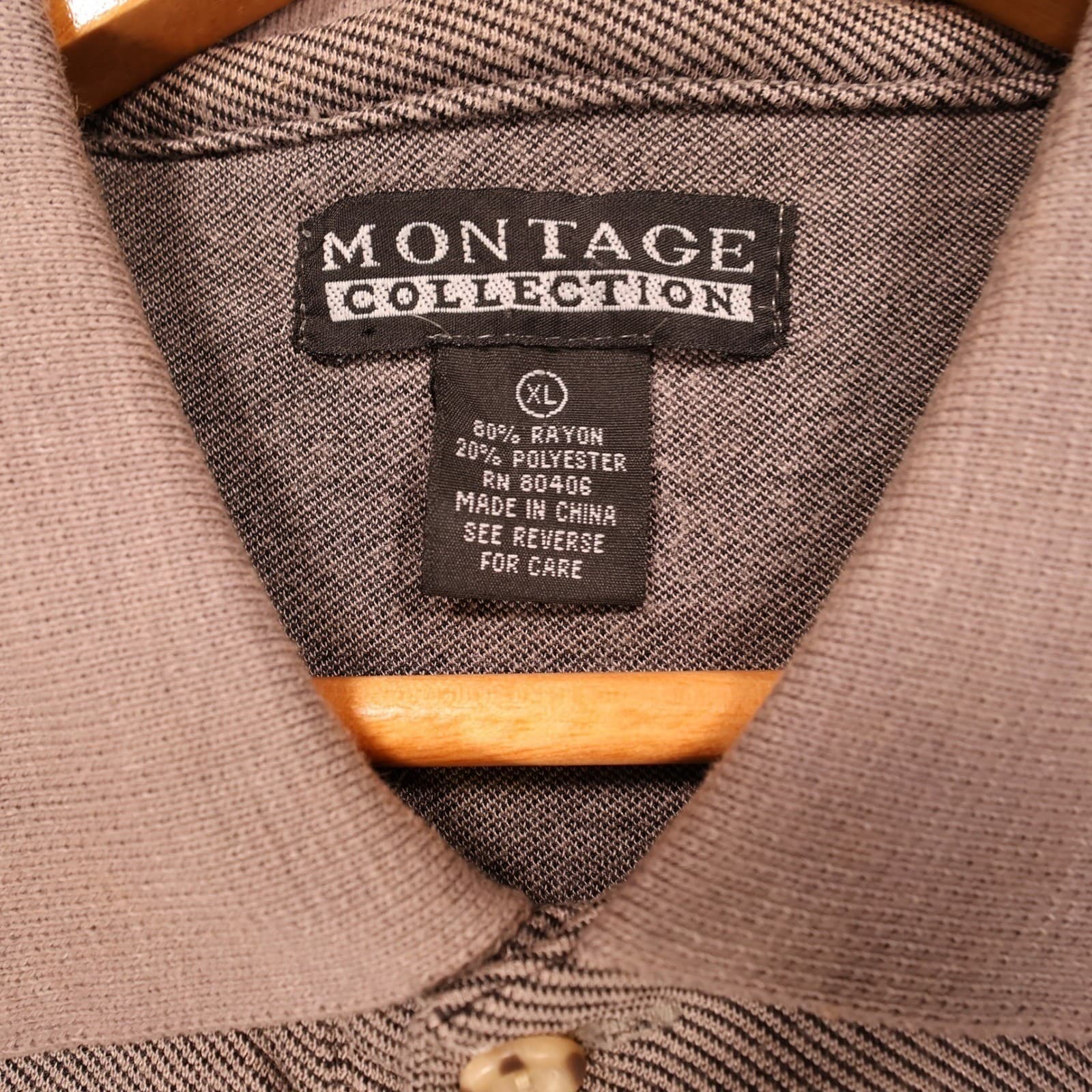 Montage Collection Polo Shirt Mens XL Brown Excellent Short Sleeve Textured - Thumbnail 7