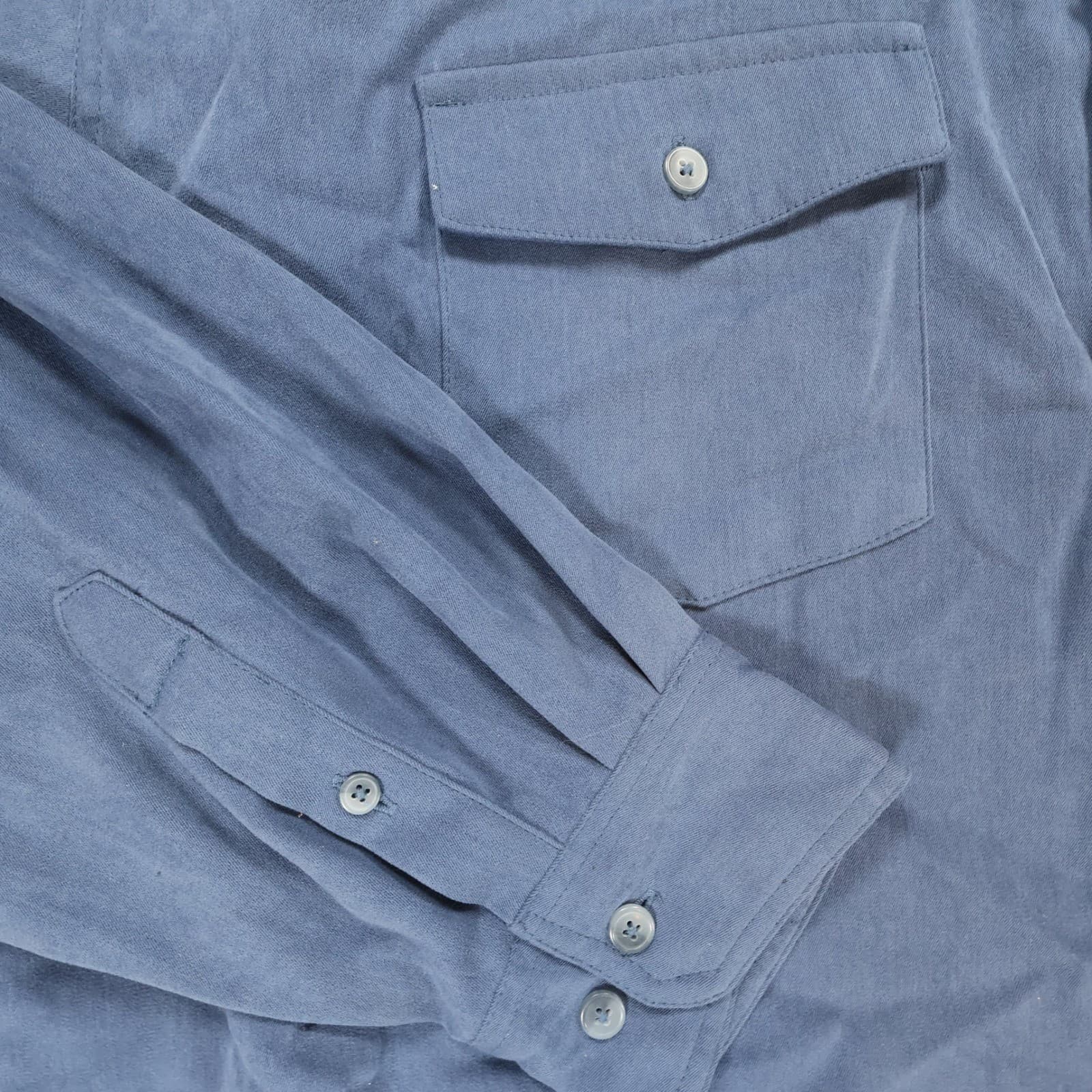 George Button Down Shirt Mens 2XL Blue New Sueded Microfiber Vintage - Thumbnail 5