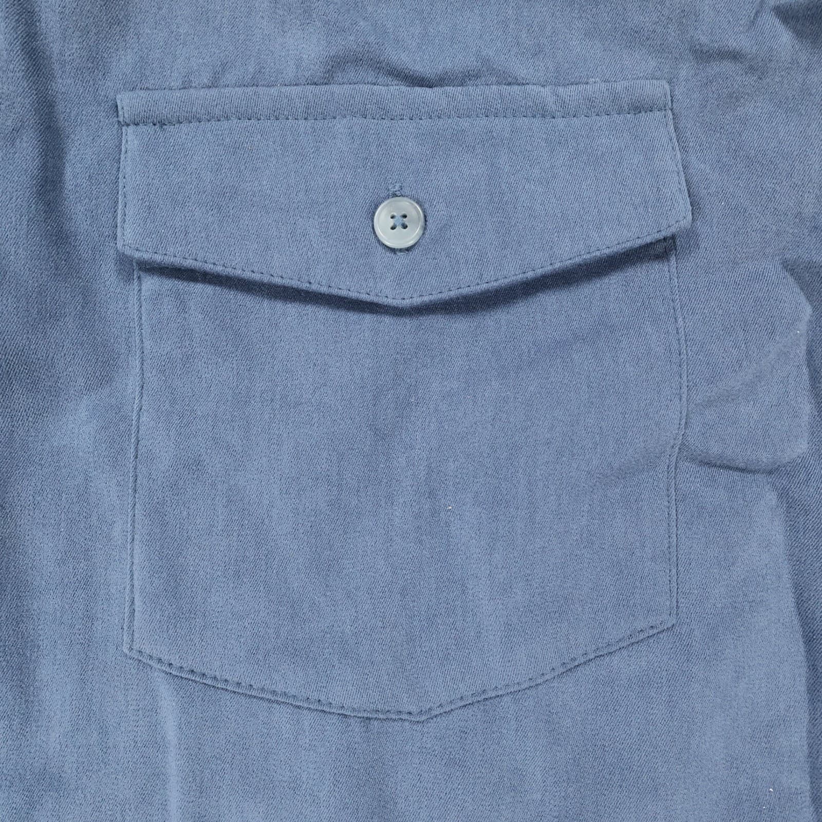 George Button Down Shirt Mens 2XL Blue New Sueded Microfiber Vintage - Thumbnail 4