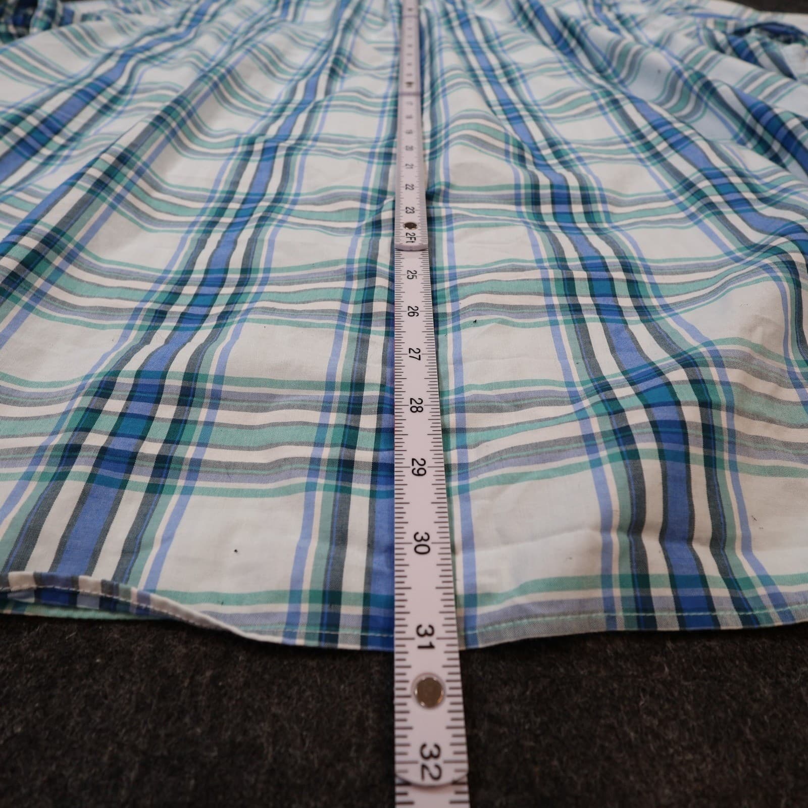 Nautica Button Down Shirt Mens XXL Blue Plaid Excellent Wrinkle Resistant SS - Thumbnail 5