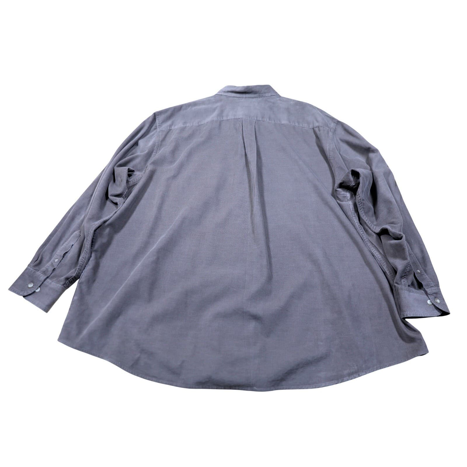Roundtree & Yorke Mens Gray Corduroy Button Down Shirt 3XL Long Sleeve Casual - Thumbnail 6