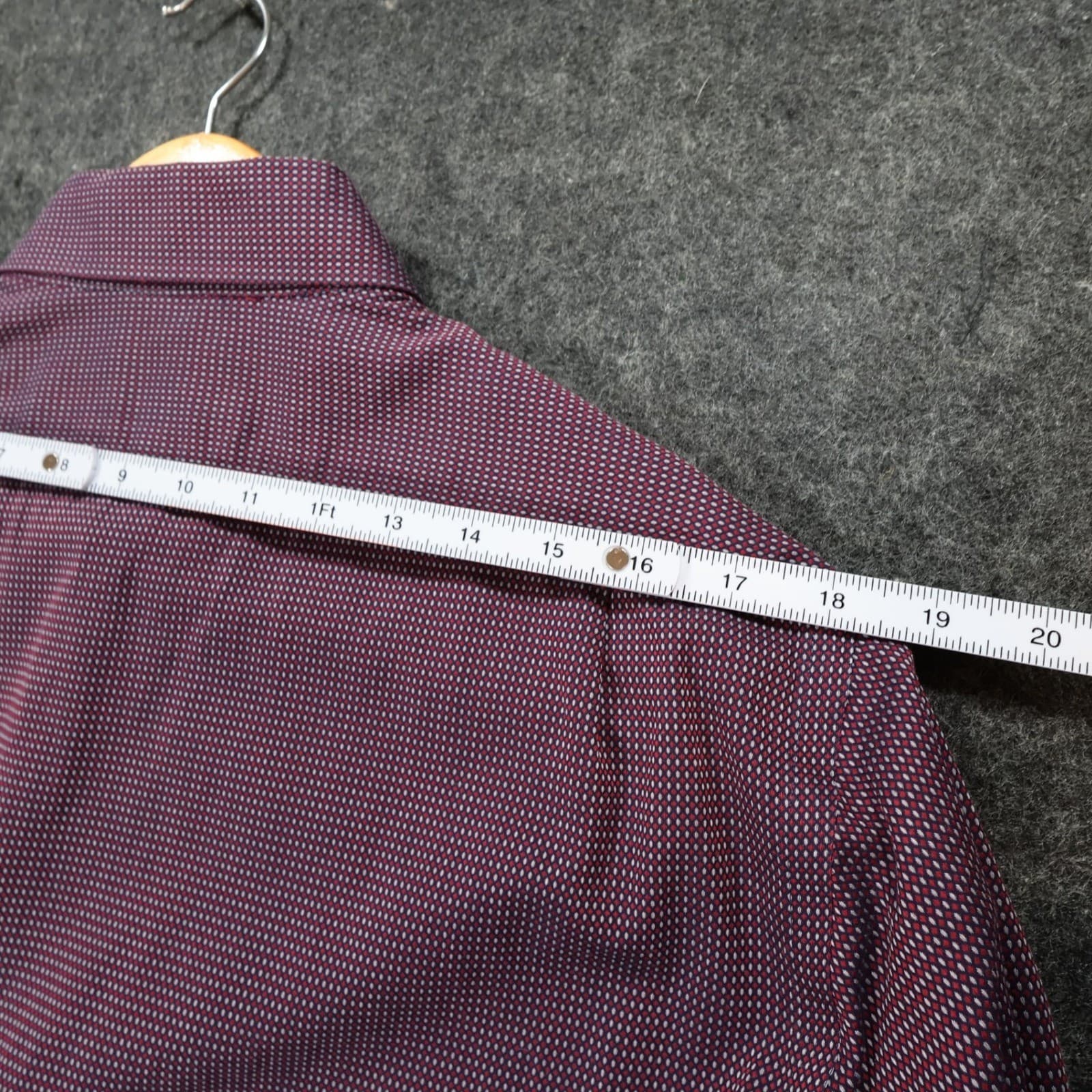 Hart Schaffner Marx Button Up Shirt Mens L Purple Excellent Micro Dot - Thumbnail 6