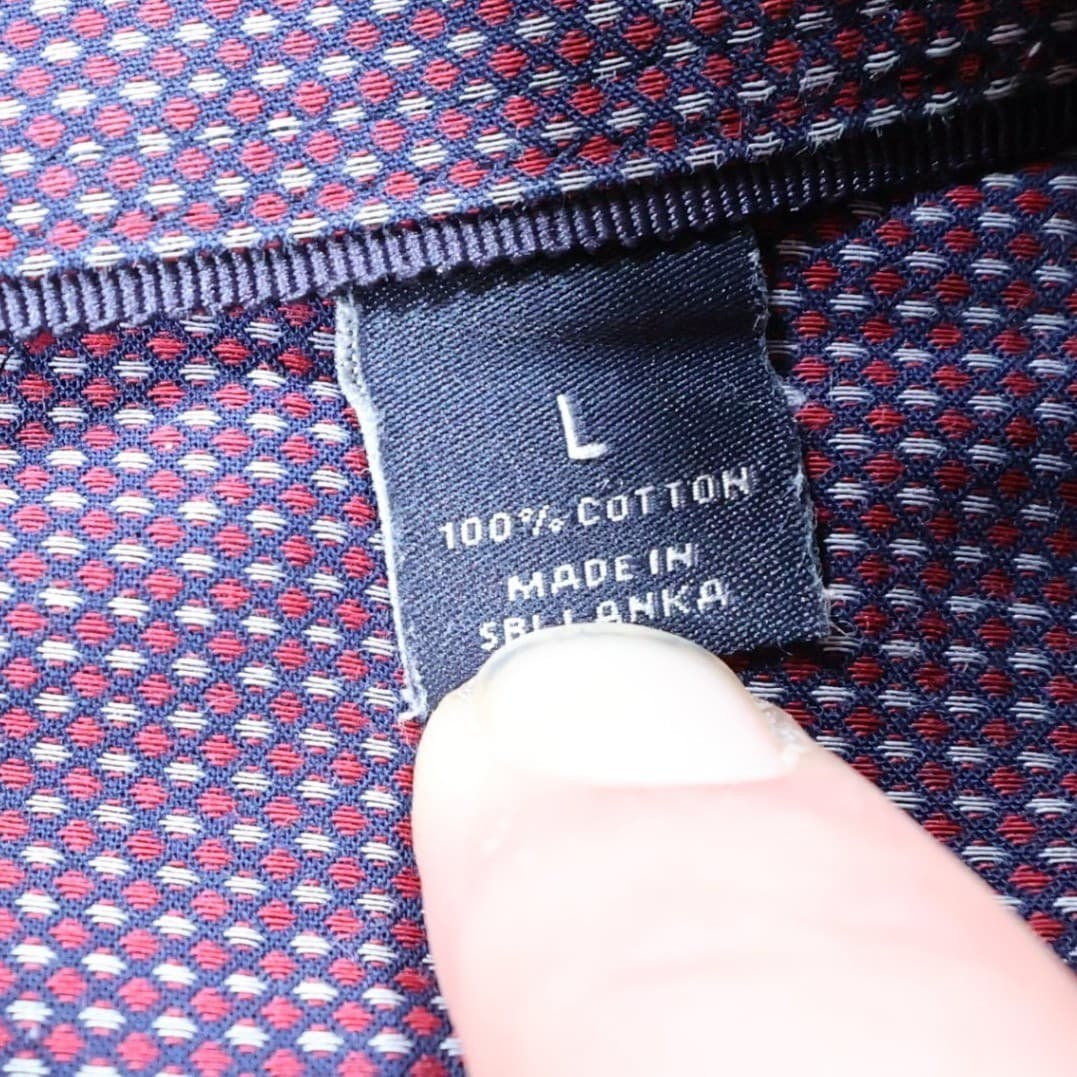 Hart Schaffner Marx Button Up Shirt Mens L Purple Excellent Micro Dot - Thumbnail 8