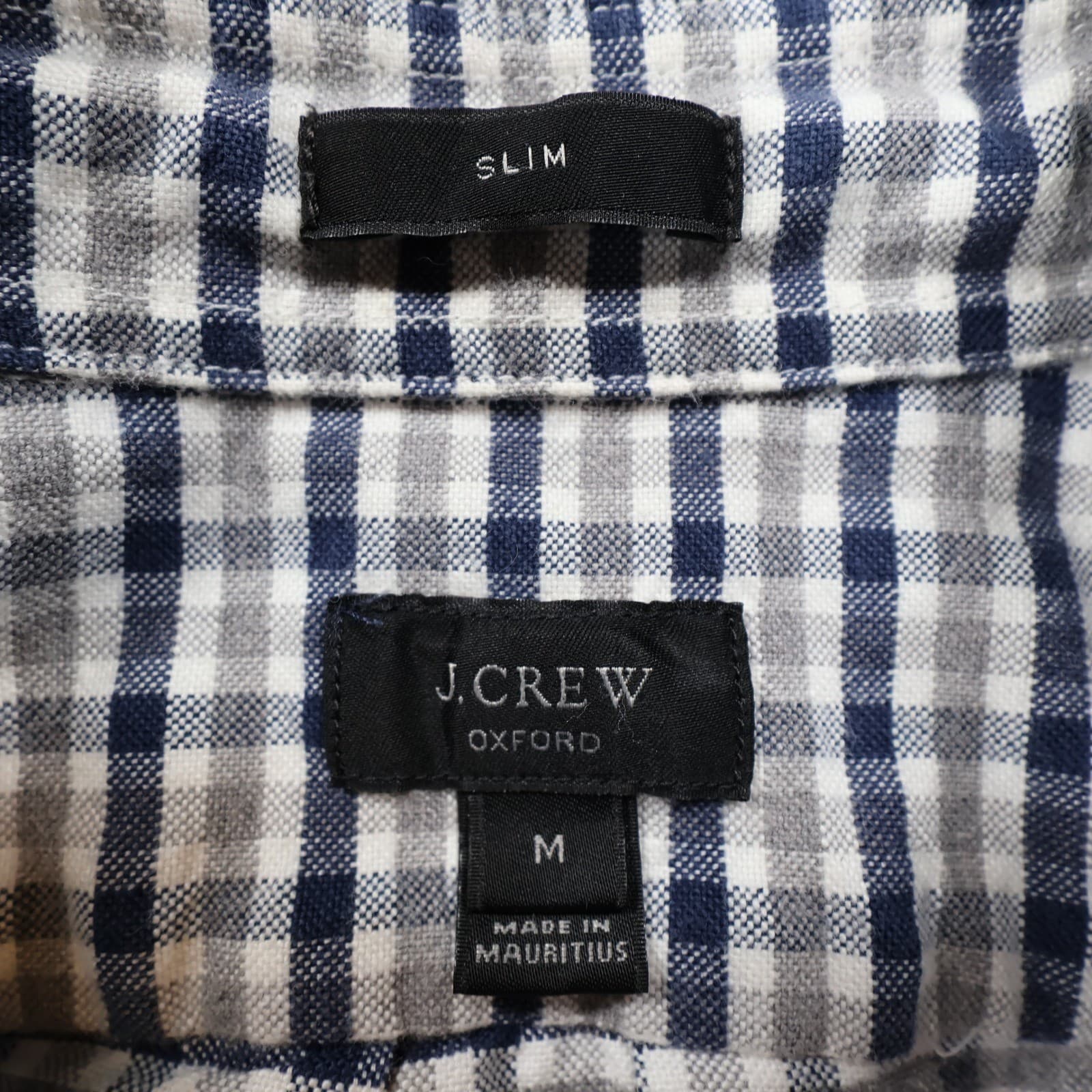 J.Crew Oxford Shirt Mens Medium Blue White 100% Cotton Slim Fit Button Down - Thumbnail 7