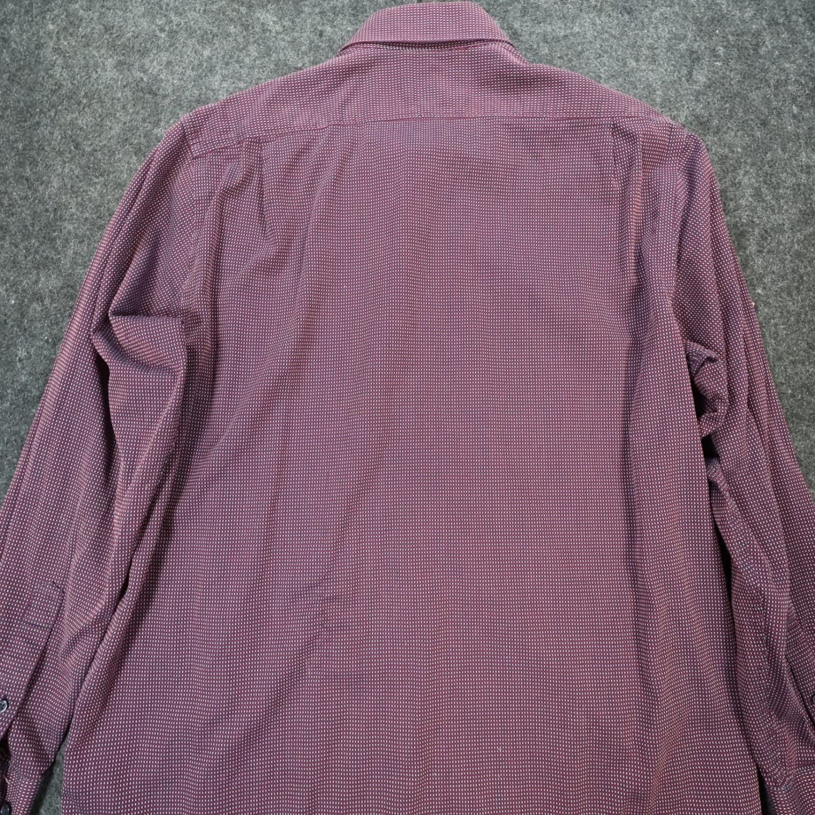 Hart Schaffner Marx Button Up Shirt Mens L Purple Excellent Micro Dot - Thumbnail 10