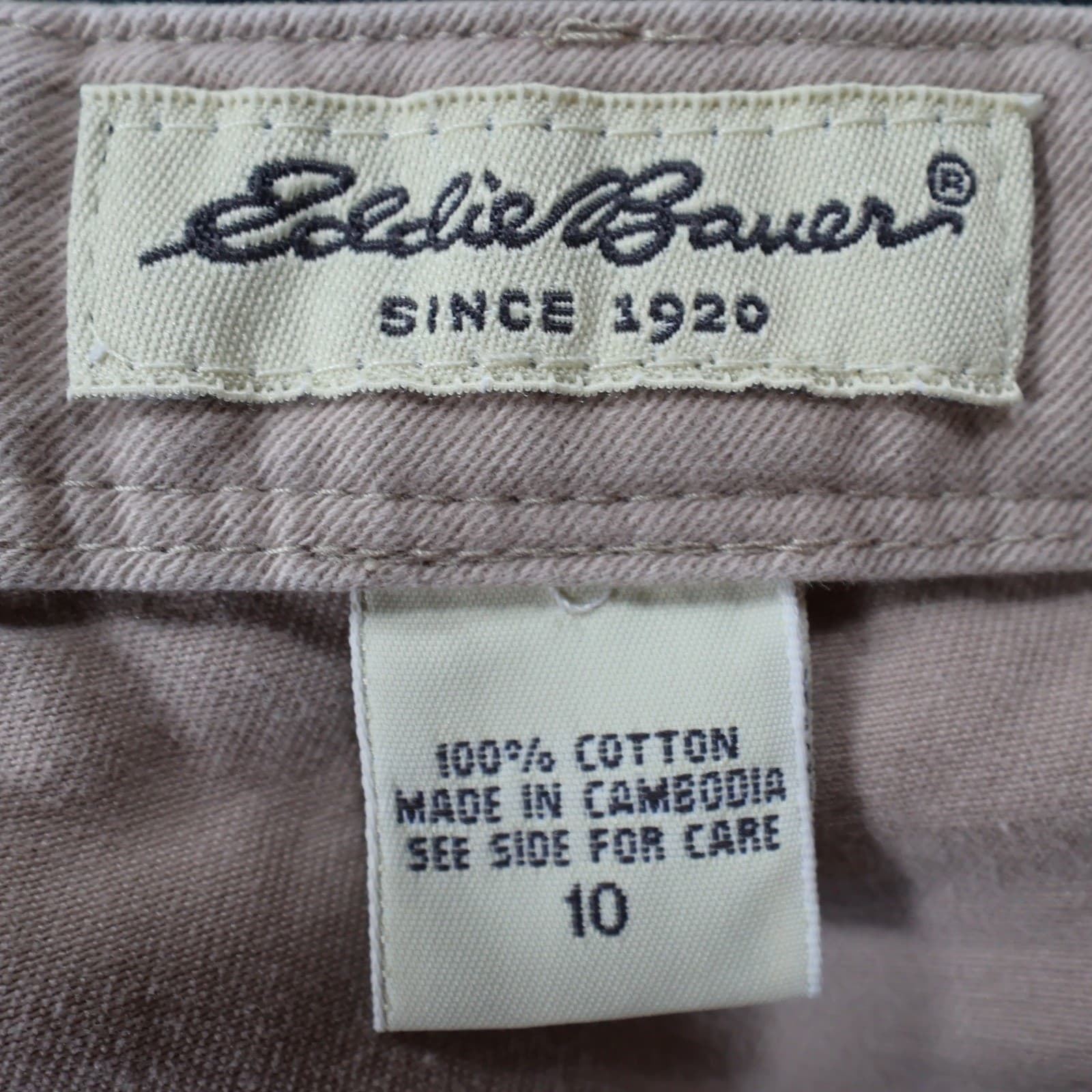 Eddie Bauer Chino Pants Womens 10 Tan 100% Cotton Straight Leg Classic Khaki - Thumbnail 7