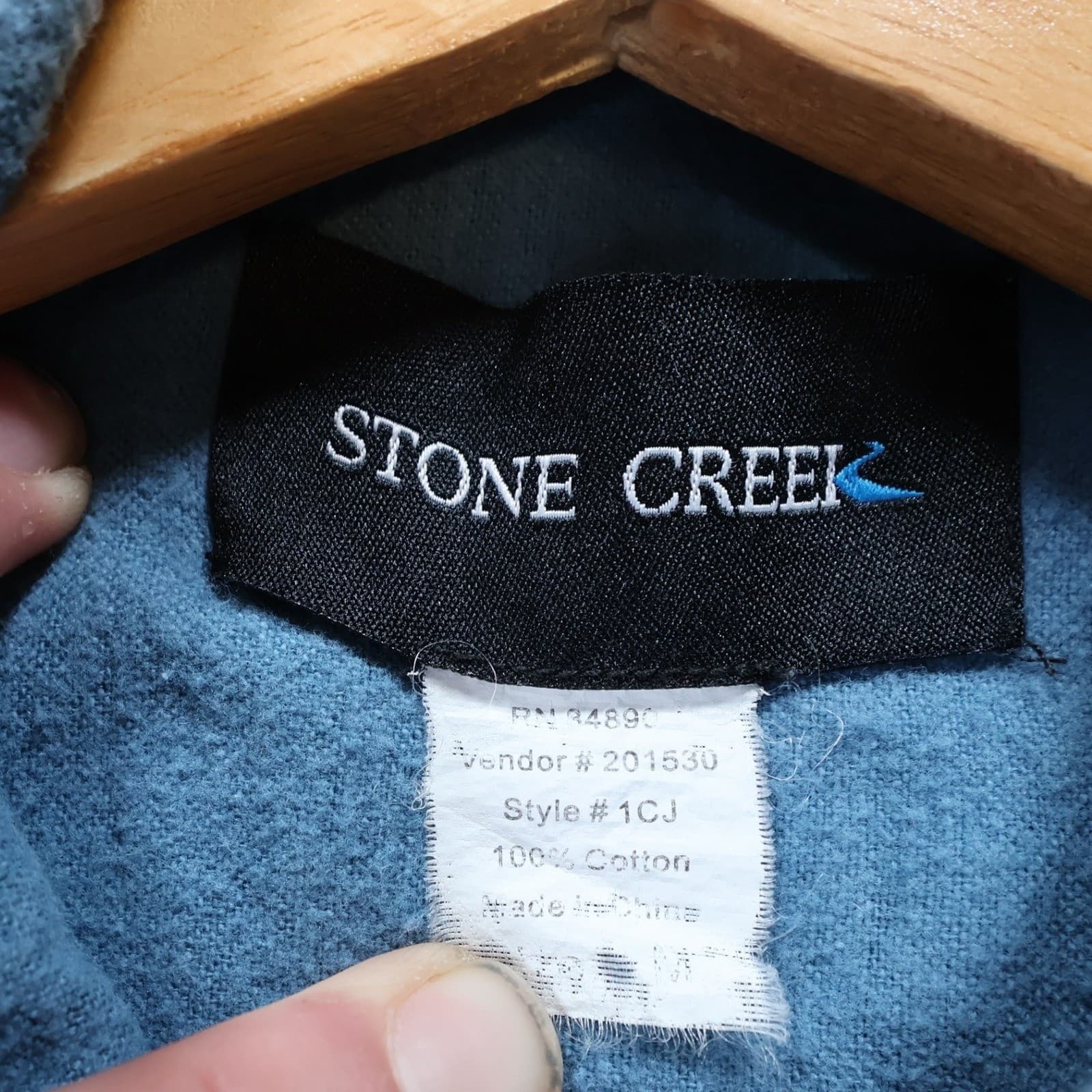 Stone Creek Button Up Shirt Mens M Blue Excellent Flannel Long Sleeve - Thumbnail 7