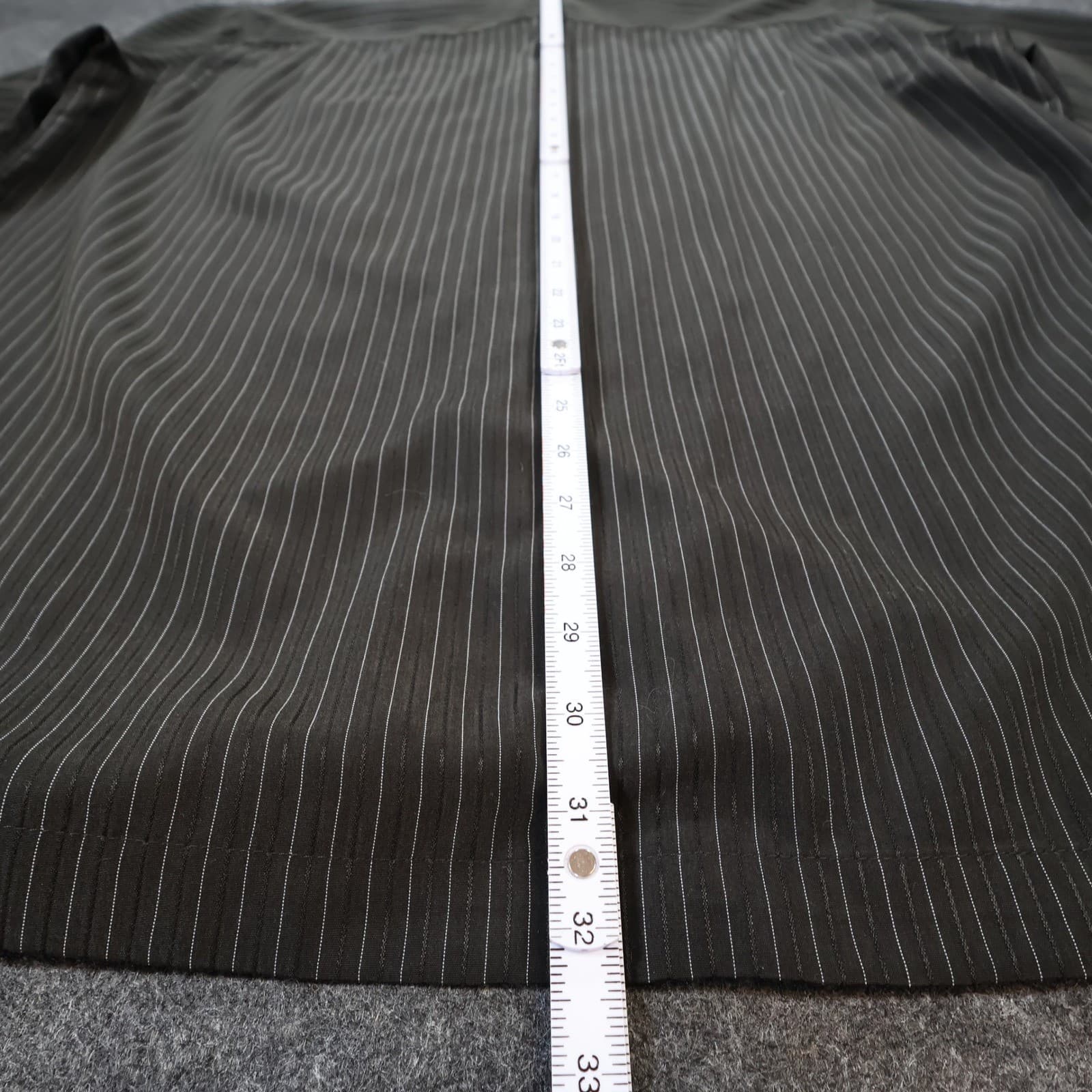 Marc Edwards Button Front Shirt Mens XL Black Excellent Pinstripe Microfiber - Thumbnail 5