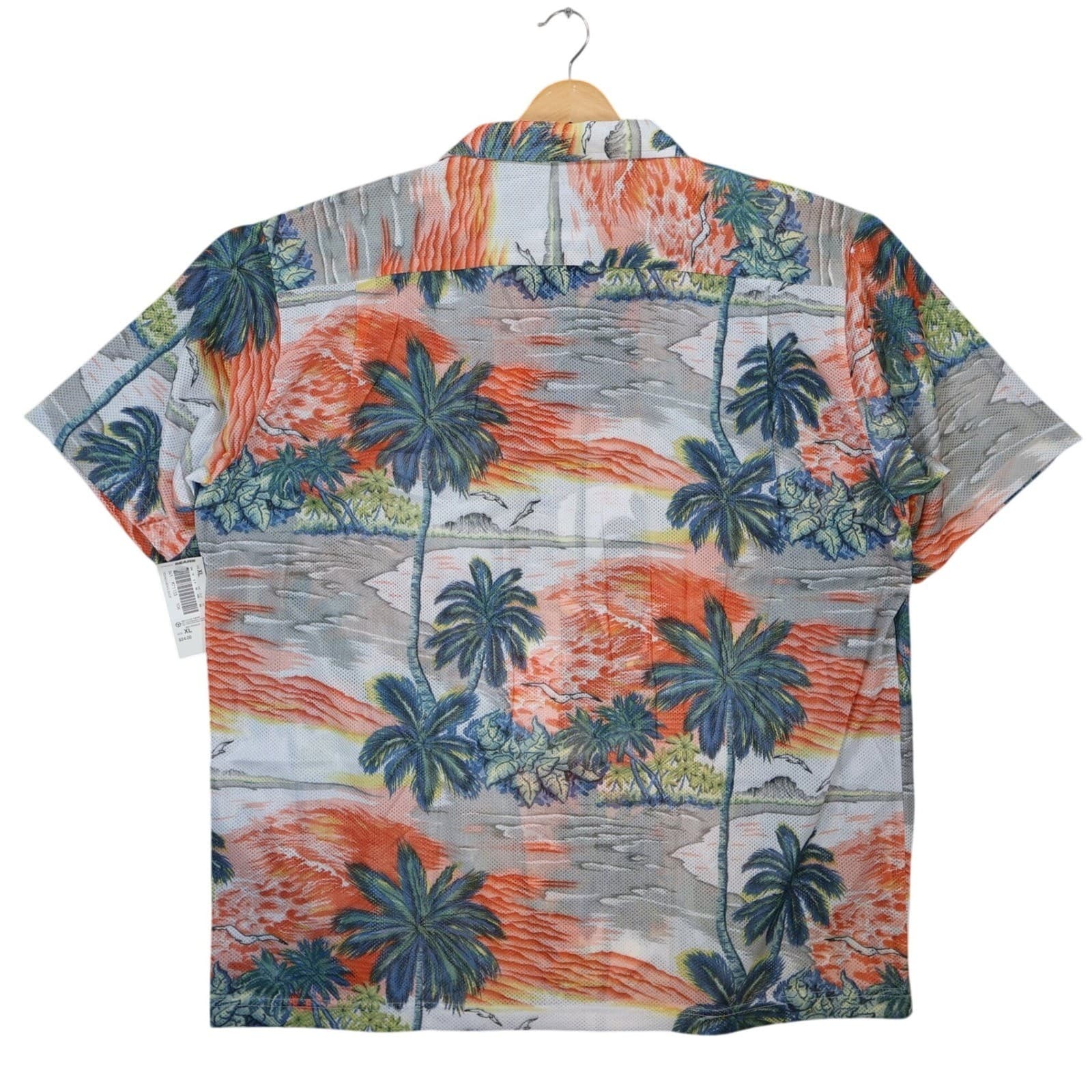 Ocean Current Button Up Shirt Mens XL Multi Color New Tropical Mesh - Thumbnail 2