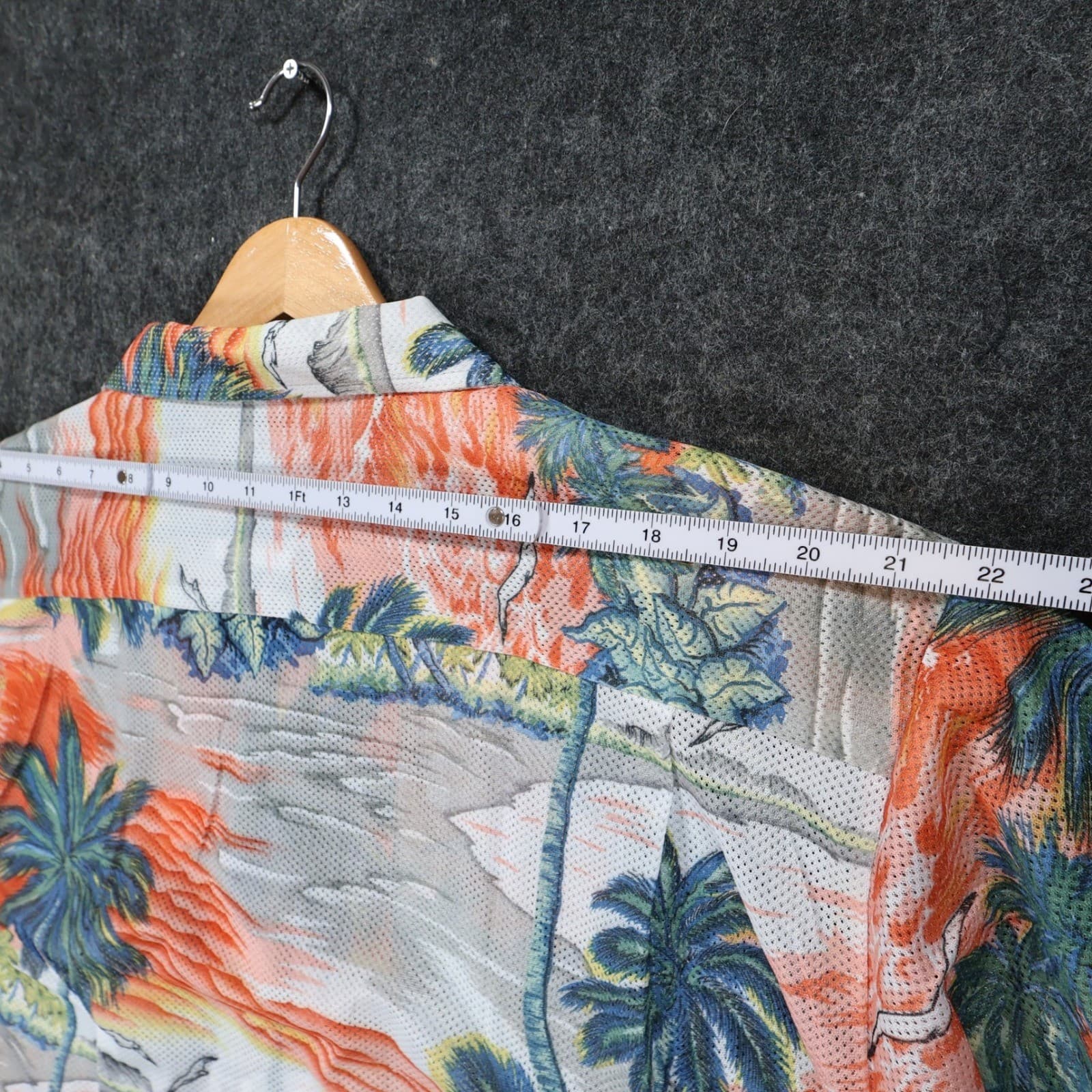 Ocean Current Button Up Shirt Mens XL Multi Color New Tropical Mesh - Thumbnail 5