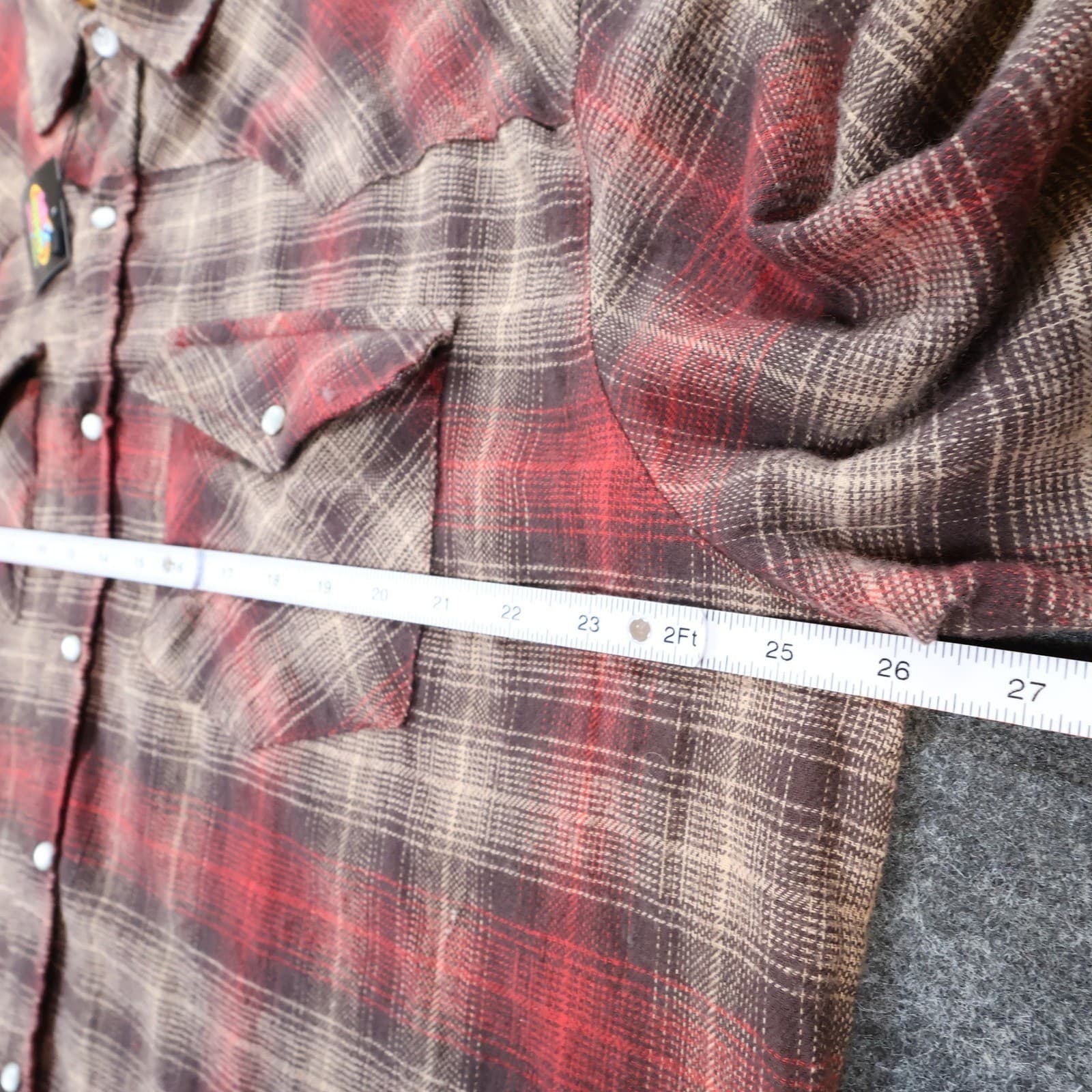 Canyon Guide Outfitters Flannel Shirt Mens XL Red Plaid Excellent Western Snap - Thumbnail 3