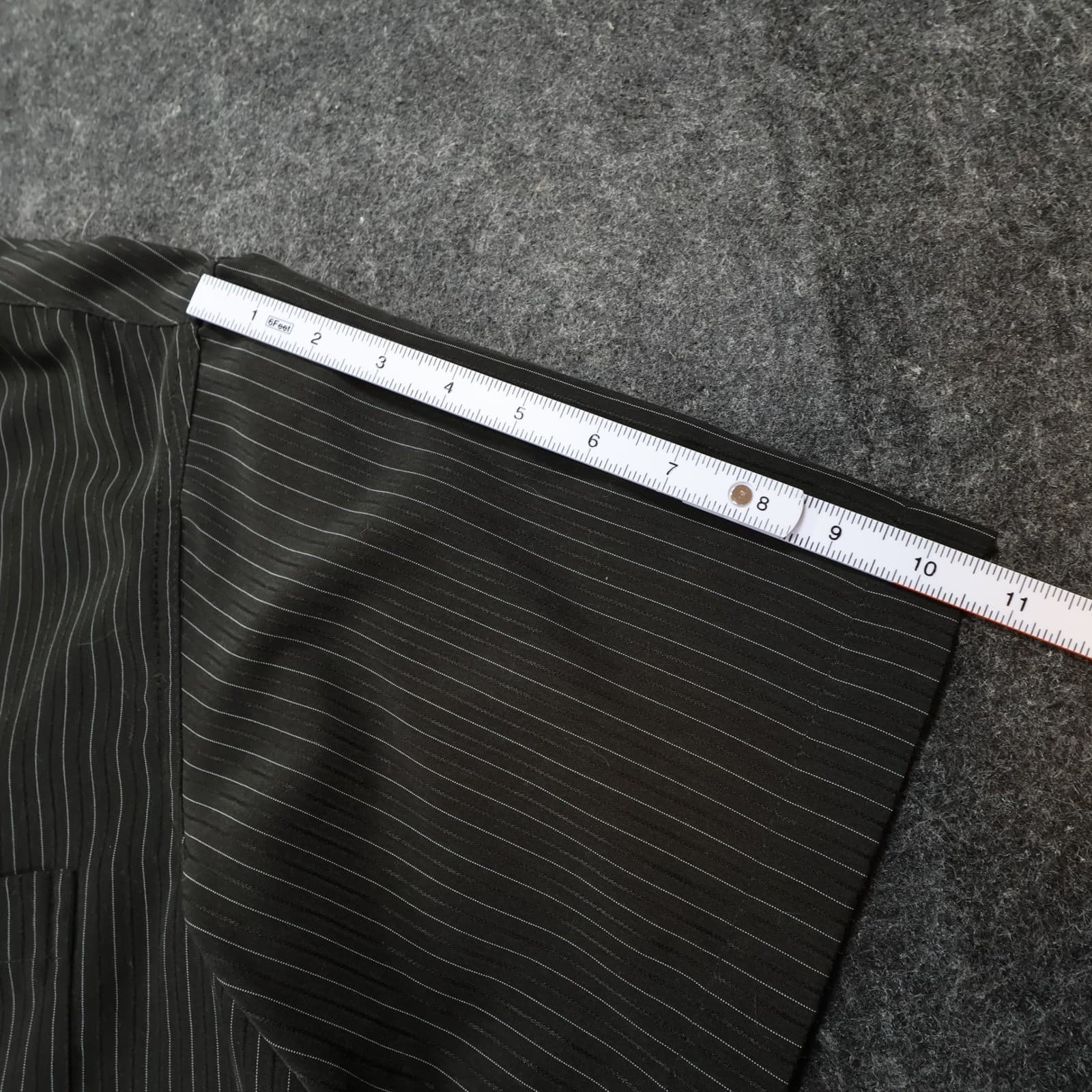 Marc Edwards Button Front Shirt Mens XL Black Excellent Pinstripe Microfiber - Thumbnail 4