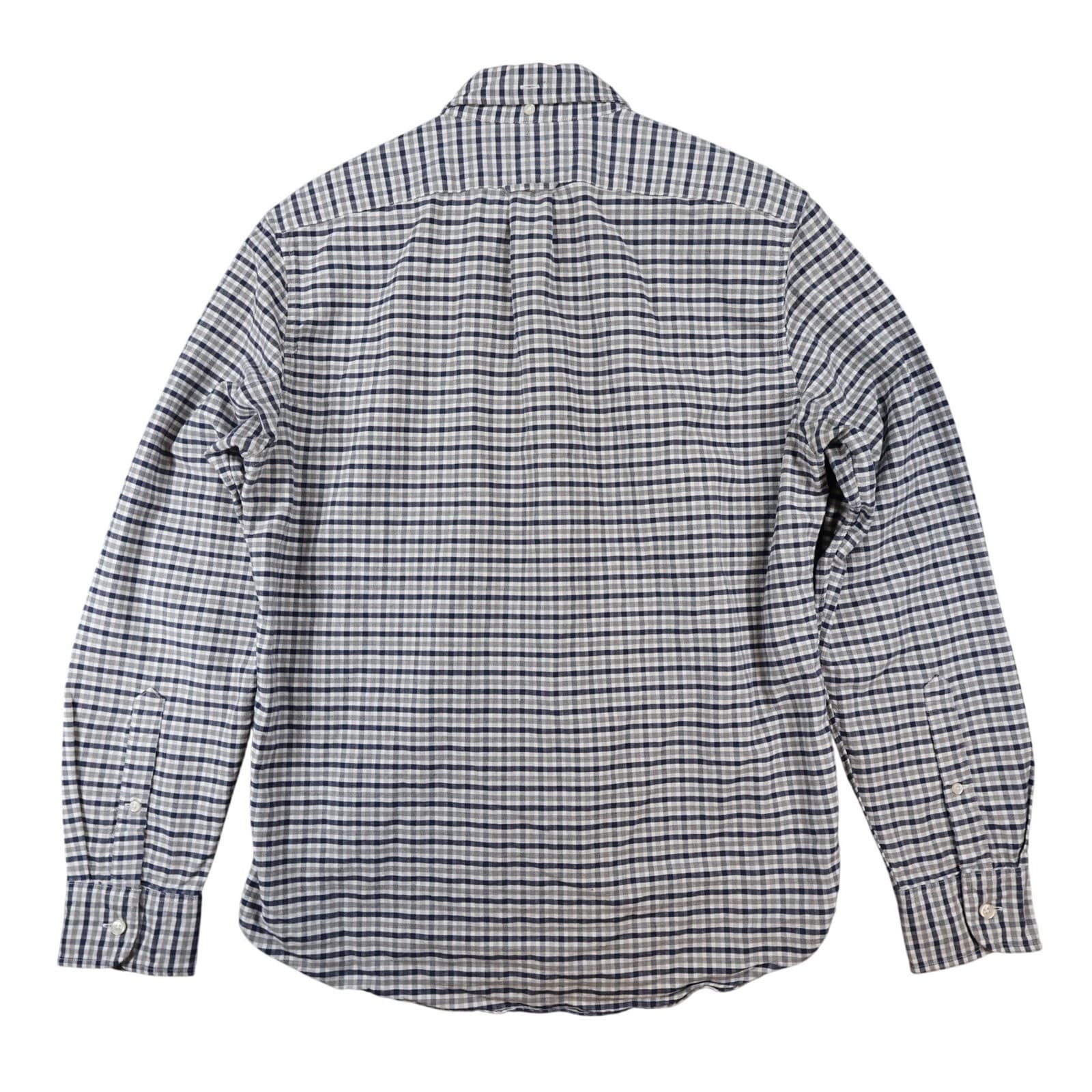 J.Crew Oxford Shirt Mens Medium Blue White 100% Cotton Slim Fit Button Down - Thumbnail 2