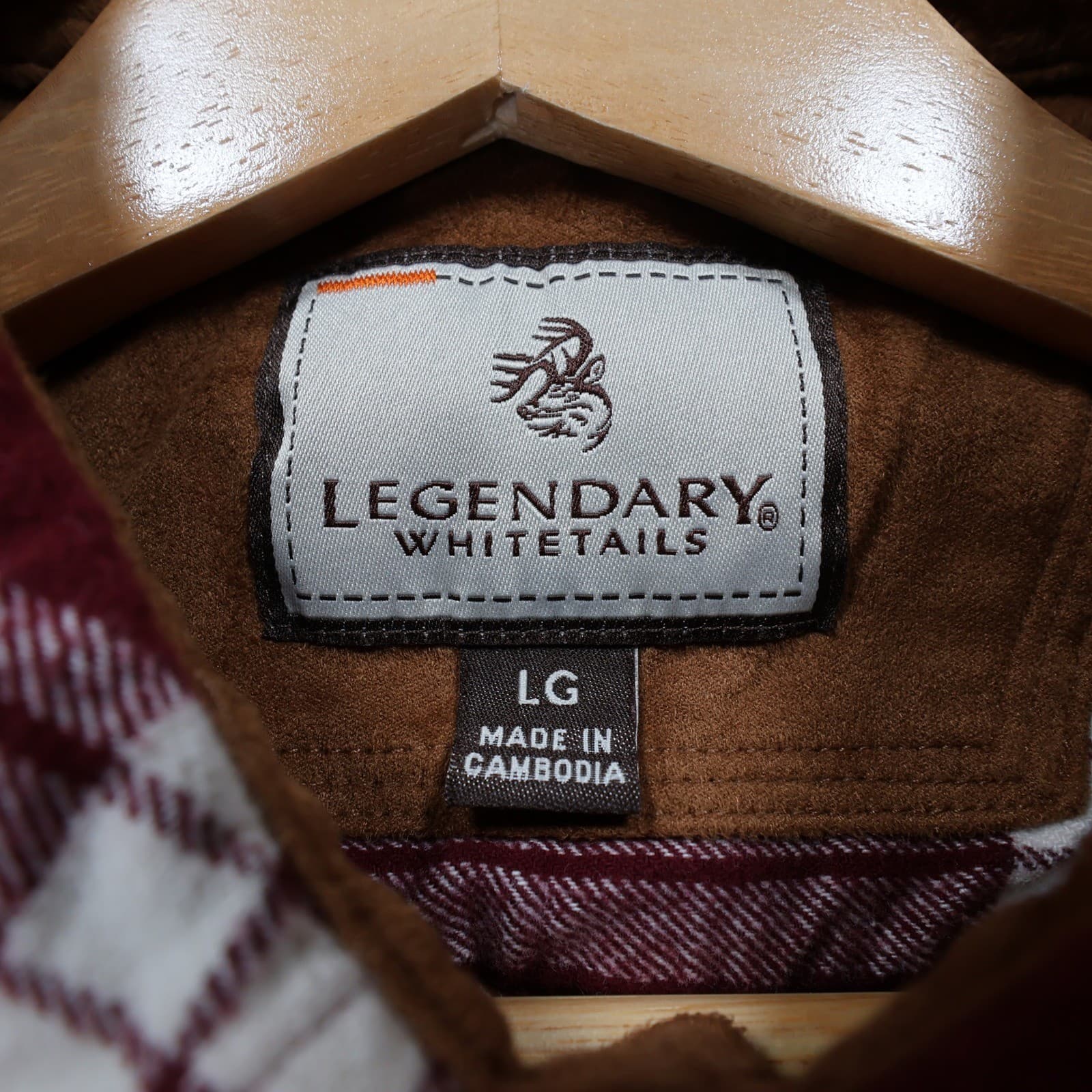 Legendary Whitetails Flannel Shirt Mens Large Maroon Excellent Plaid - Thumbnail 7