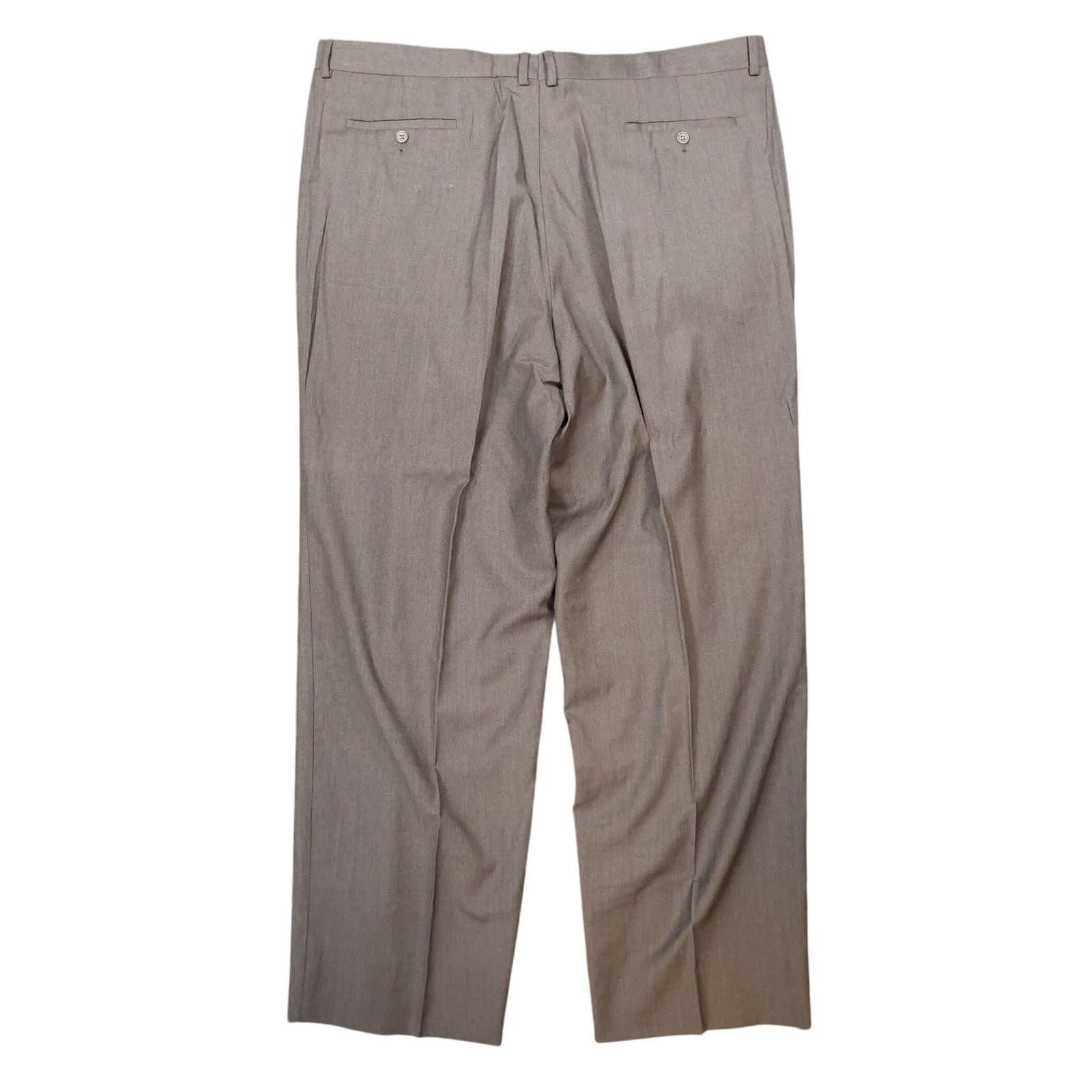 Roberto Villini Dress Pants Mens 46 Brown Excellent Wool Pleated Italian Style - Thumbnail 2