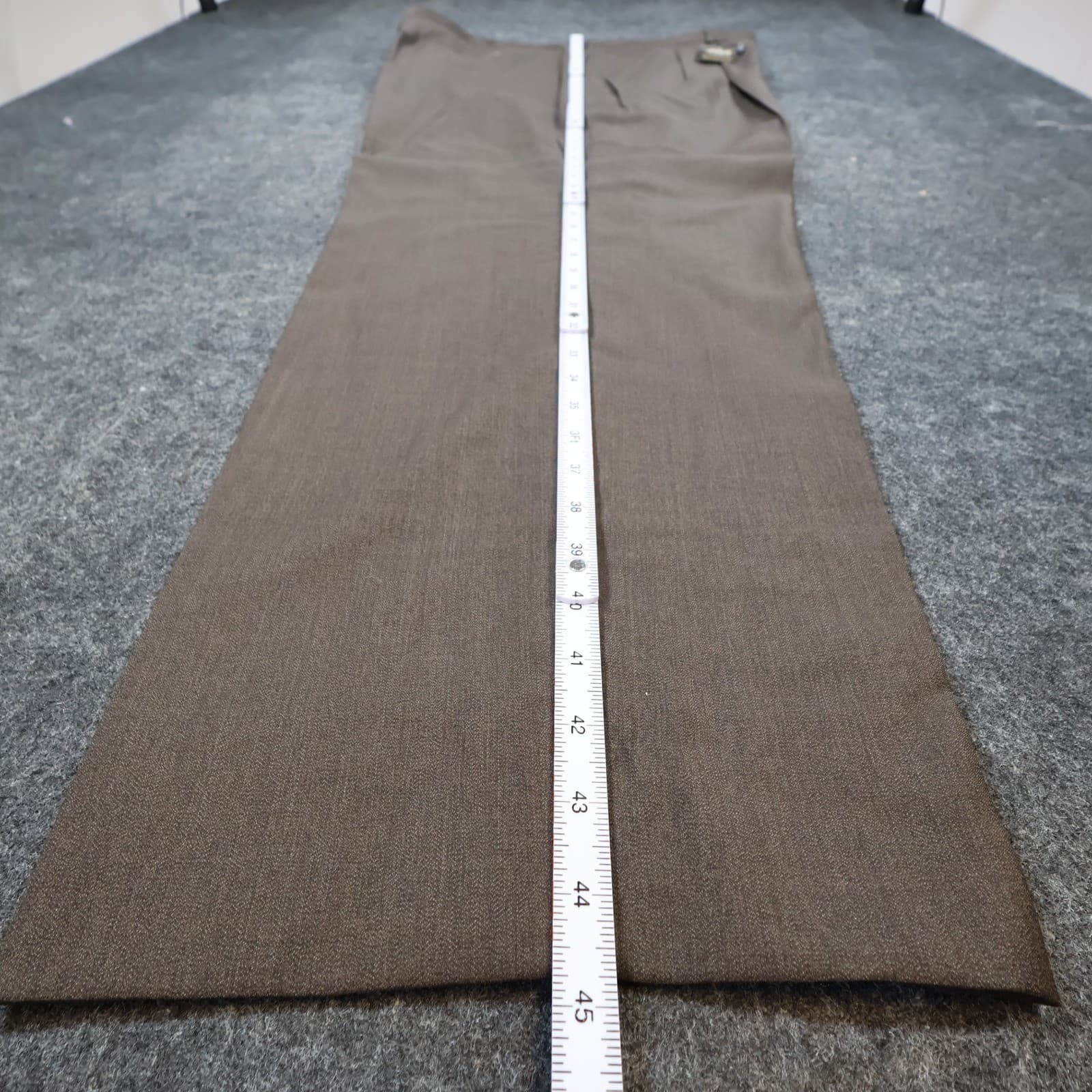Roberto Villini Dress Pants Mens 46 Brown Excellent Wool Pleated Italian Style - Thumbnail 3