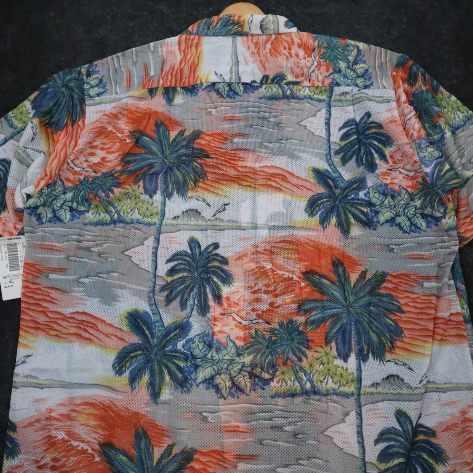 Ocean Current Button Up Shirt Mens XL Multi Color New Tropical Mesh - Thumbnail 9