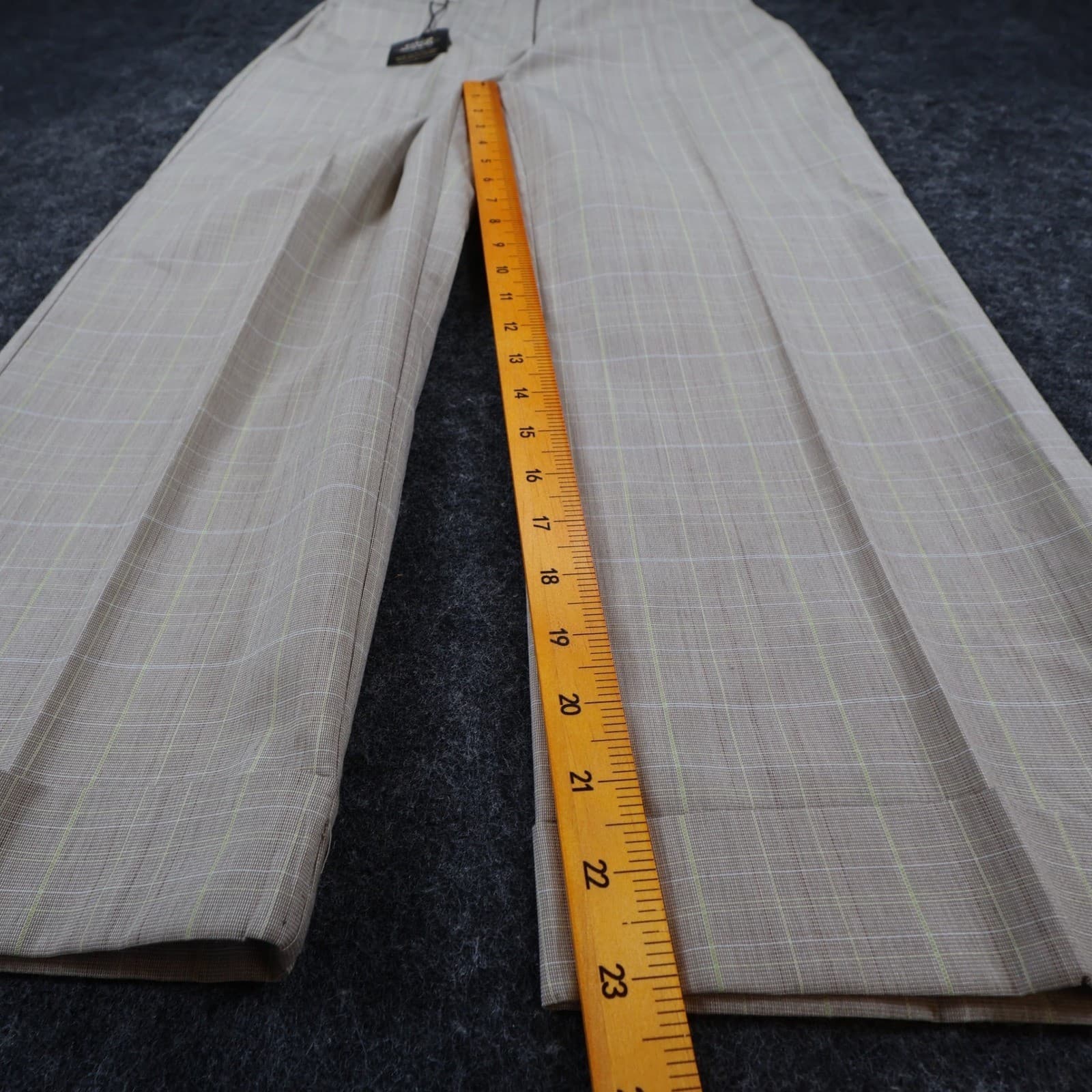 Van Heusen Trousers Women 4 Tan Plaid Polyester Rayon Straight Leg Dress Pants - Thumbnail 4