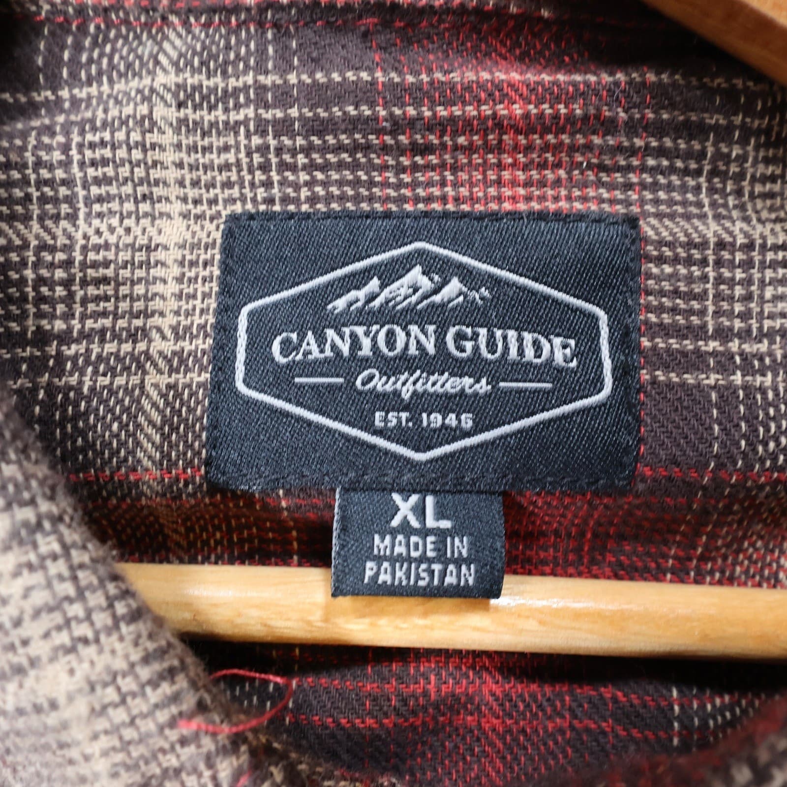 Canyon Guide Outfitters Flannel Shirt Mens XL Red Plaid Excellent Western Snap - Thumbnail 7