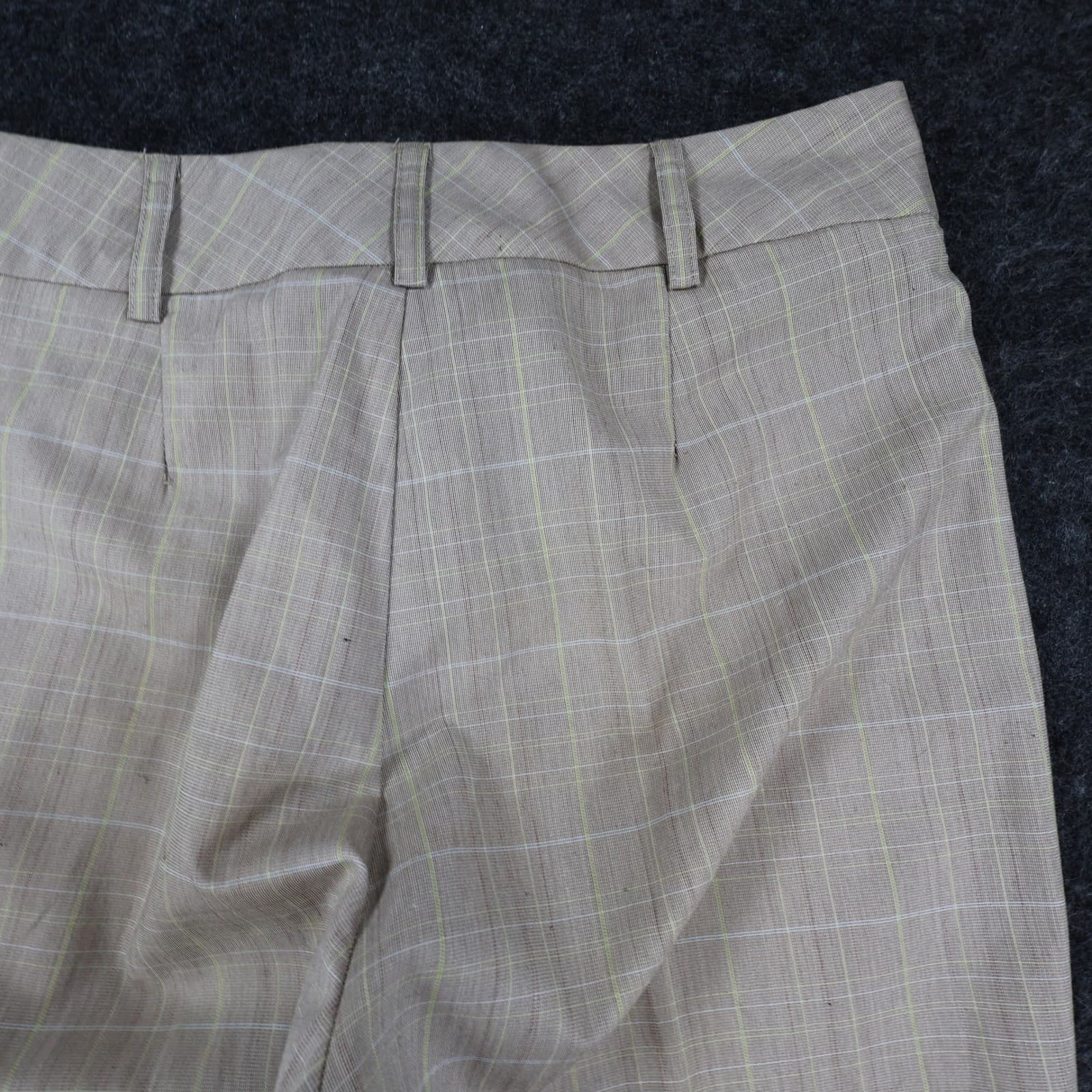 Van Heusen Trousers Women 4 Tan Plaid Polyester Rayon Straight Leg Dress Pants - Thumbnail 11