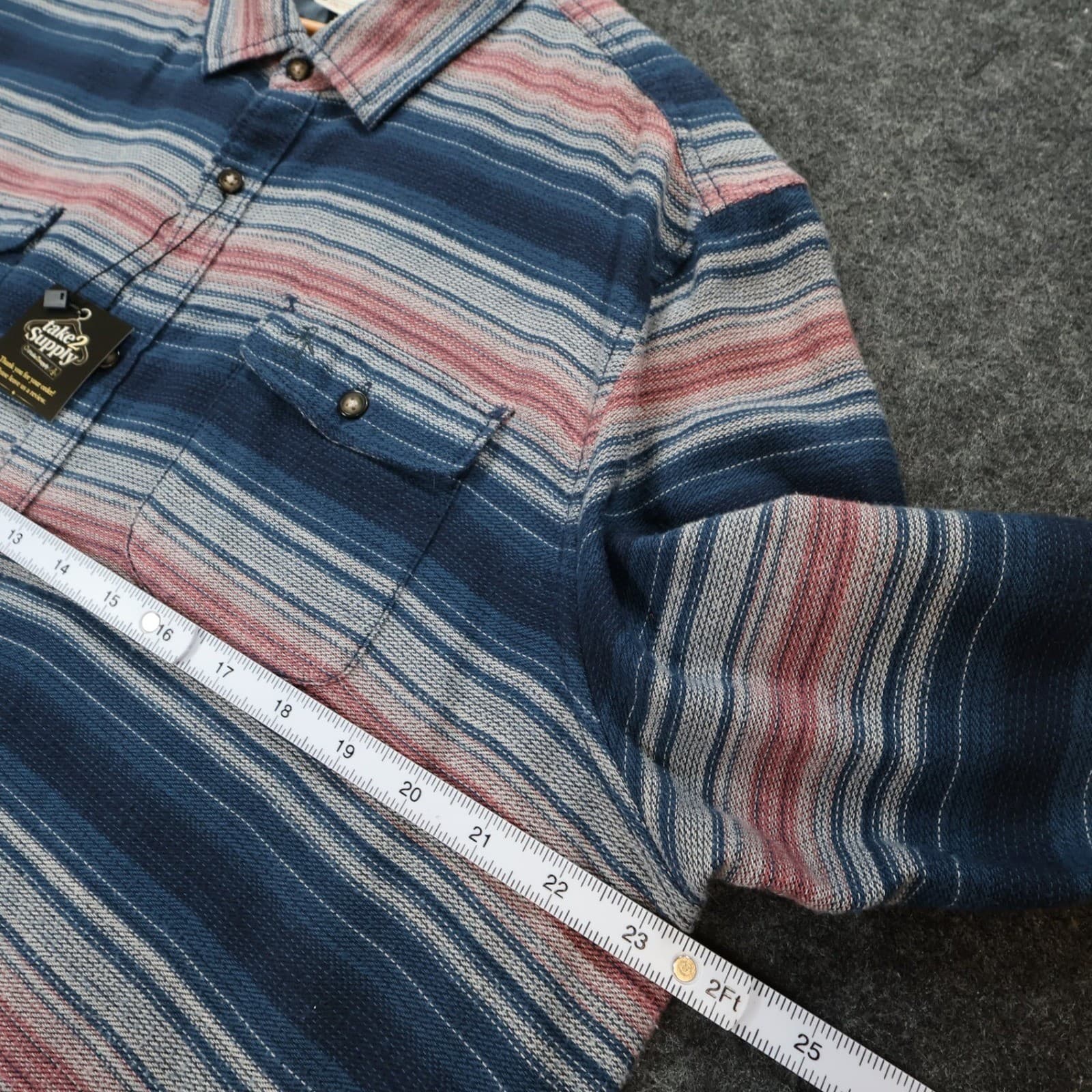Original Penguin Button Down Shirt Mens XXL Blue Excellent Heritage Slim Fit - Thumbnail 3