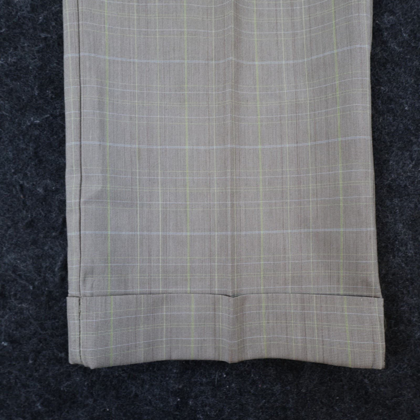 Van Heusen Trousers Women 4 Tan Plaid Polyester Rayon Straight Leg Dress Pants - Thumbnail 12