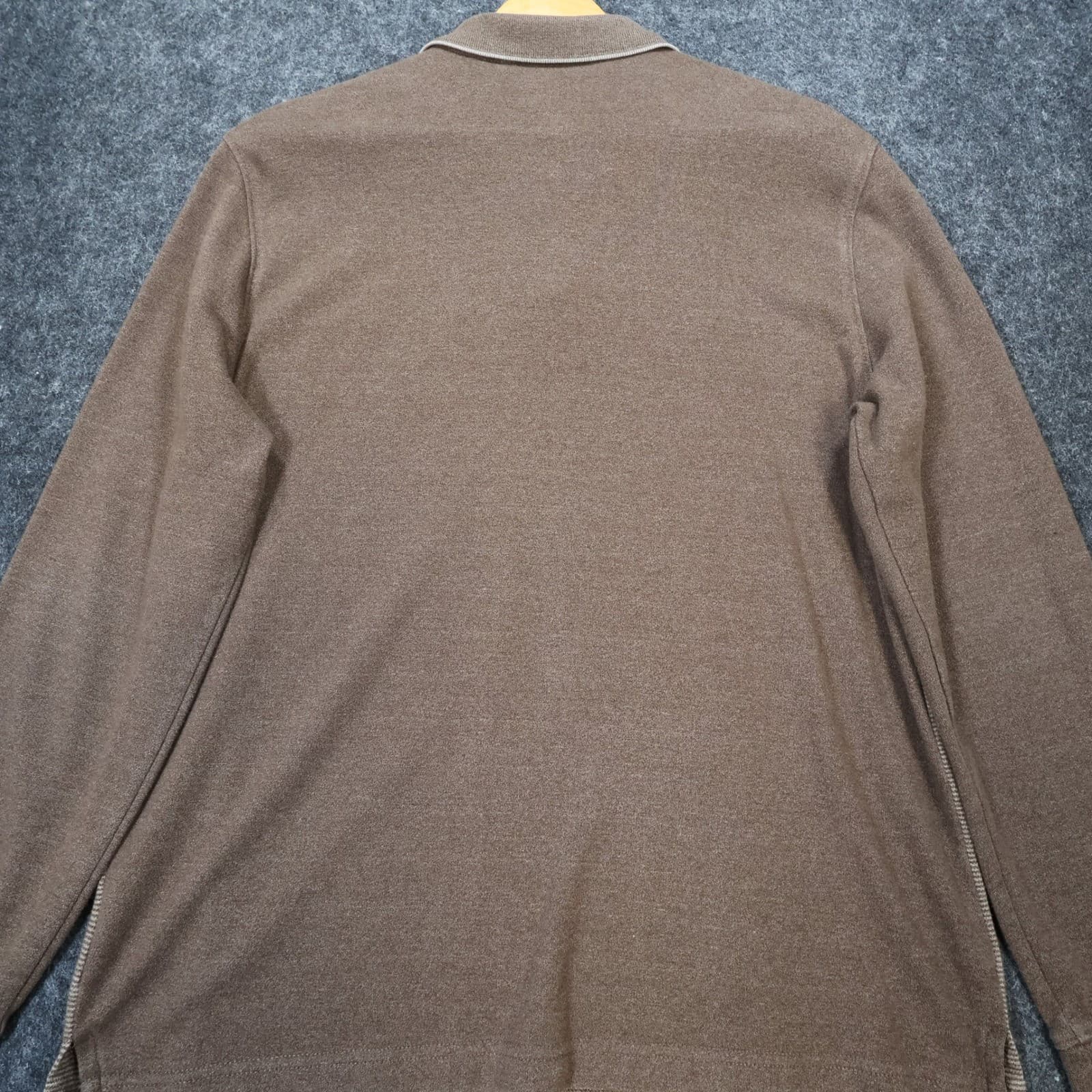 Van Heusen Polo Shirt Mens Medium Brown Excellent Long Sleeve Colorblock - Thumbnail 9