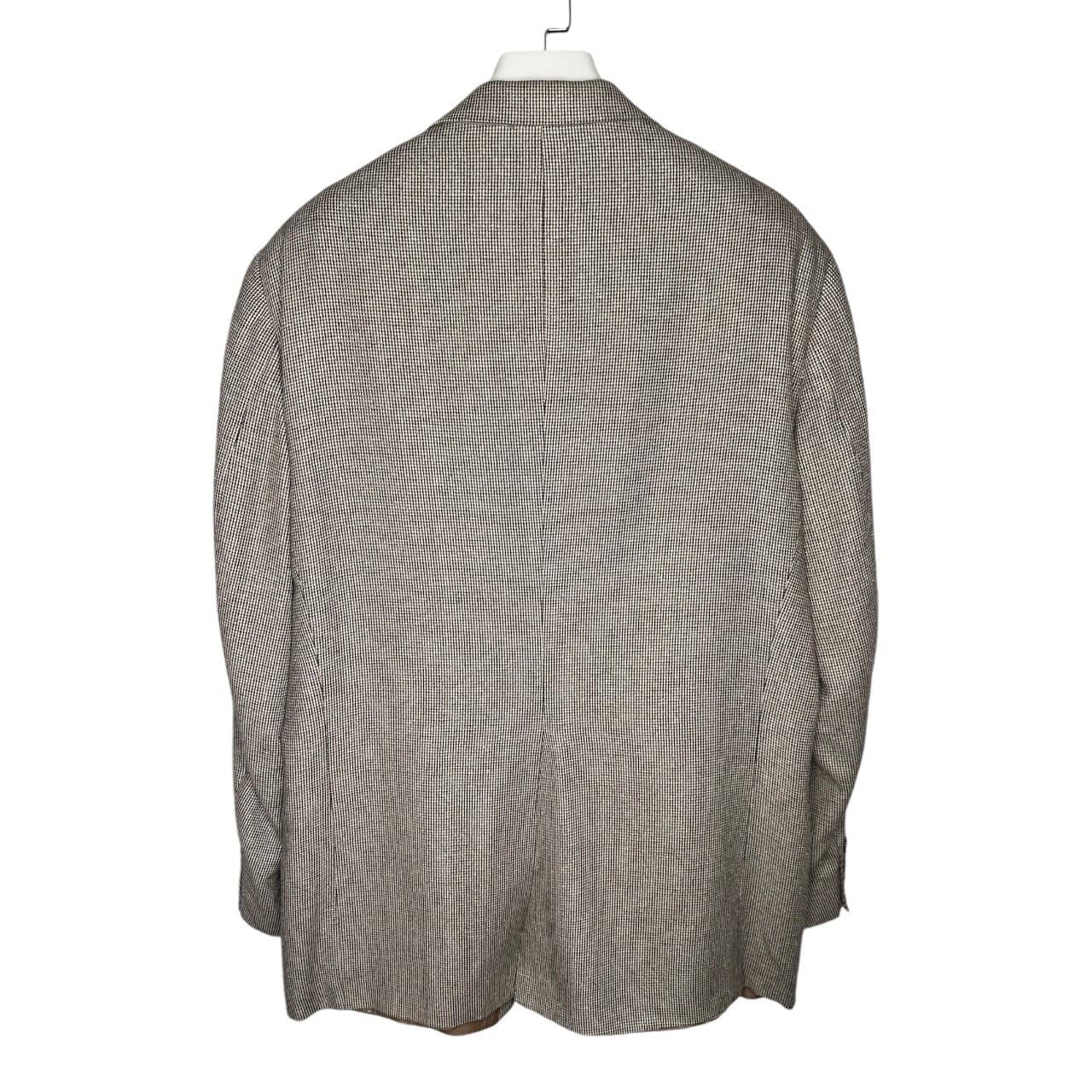 Chaps Ralph Lauren Blazer Men 46R Tan Black Excellent Micro-Check Houndstooth - Thumbnail 4