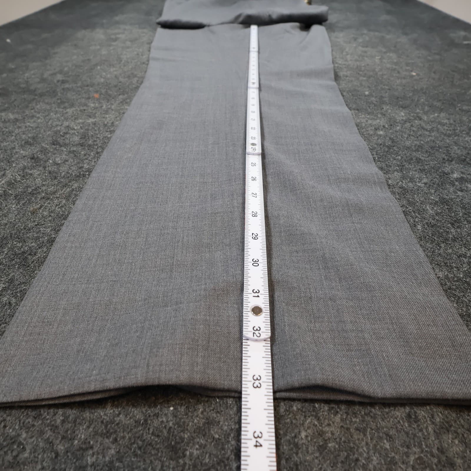 Stafford Dress Pants Mens 44x32 Gray Excellent Pleated Worsted Wool Blend - Thumbnail 4