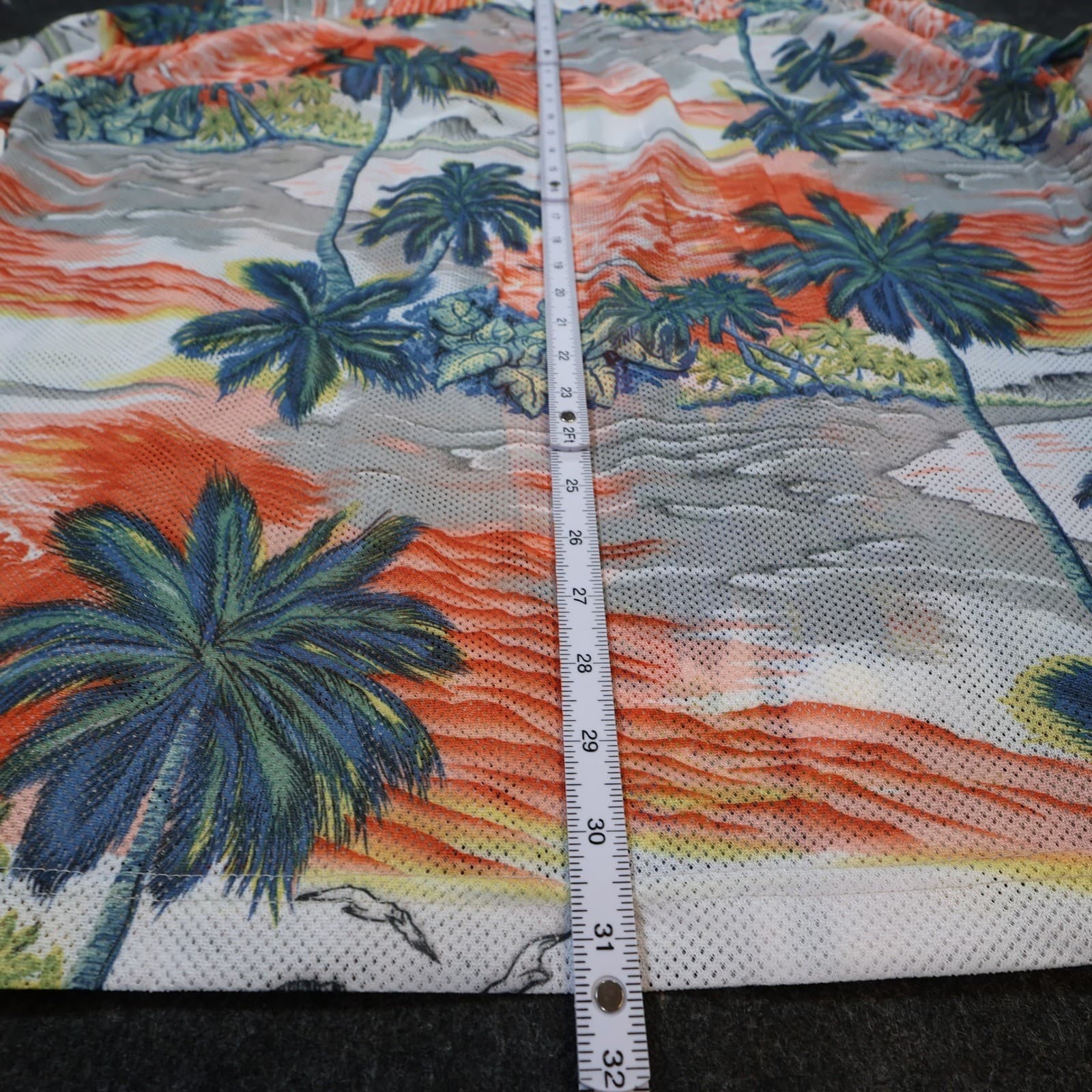 Ocean Current Button Up Shirt Mens XL Multi Color New Tropical Mesh - Thumbnail 6
